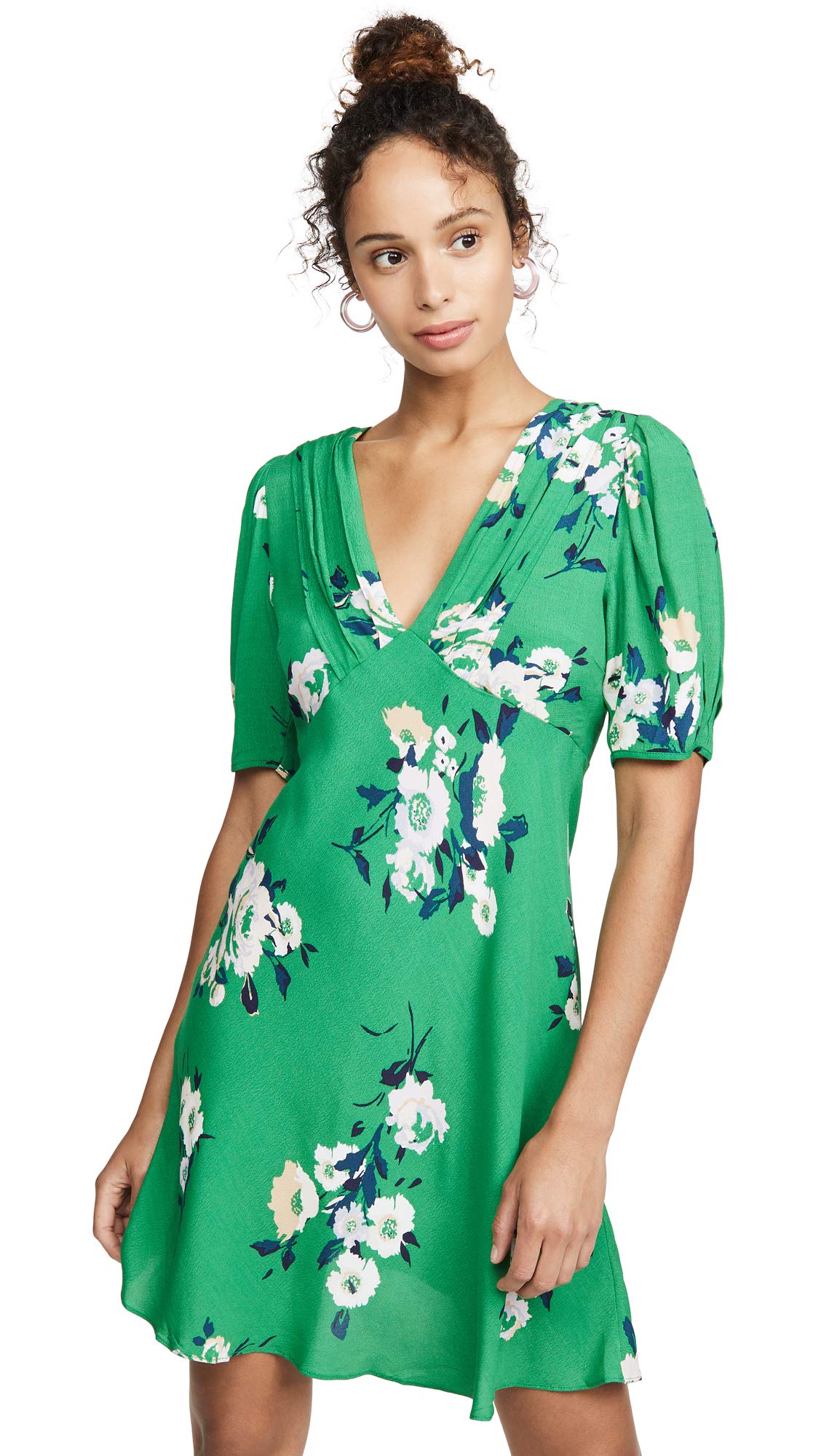 Free People Women's Neon Garden Mini Dress - Green, Size 6 | Flowy Summer Dress for Beach, Music Festivals & Date Nights