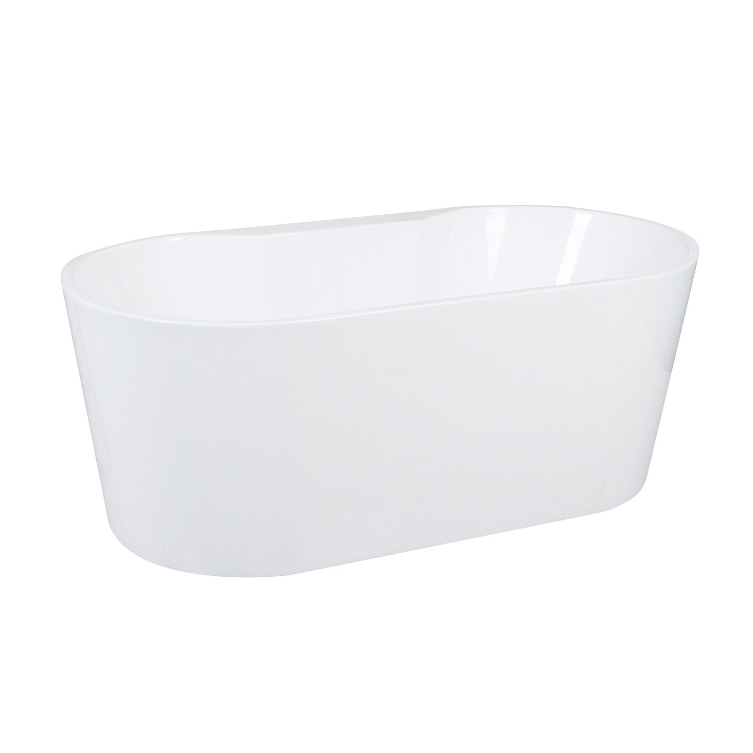 Aqua Eden VTDE593023 59-Inch Glossy White Acrylic Oval Freestanding Bathtub with Drain - Perfect for Luxury Bathrooms & Spa Retreats