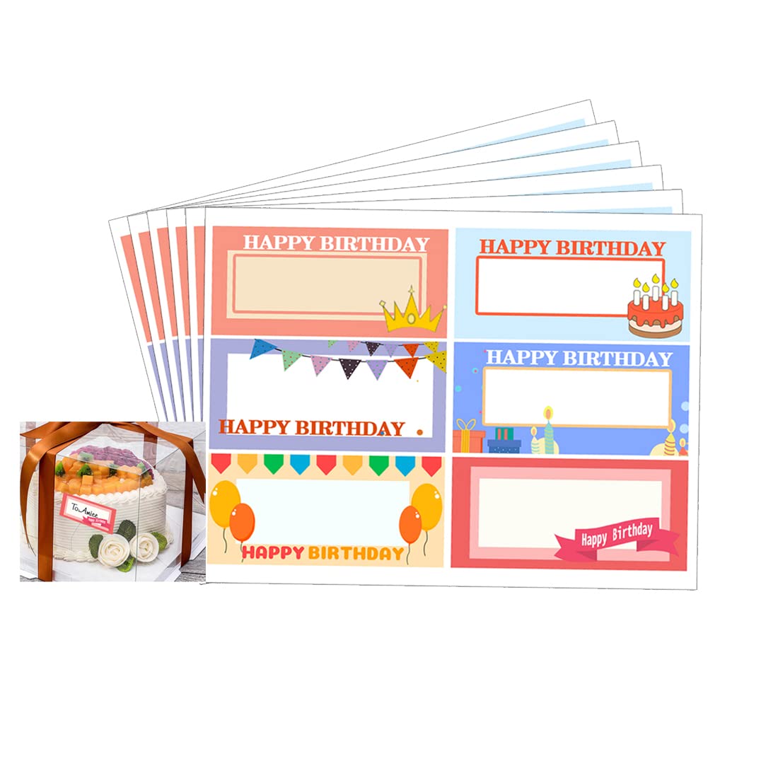 200 Pcs Happy Birthday Gift Tags Stickers - Personalized To/From Name Labels - 1x2 Inch Birthday Present Stickers for Party Favors, Gift Wrapping & Celebration Decorations