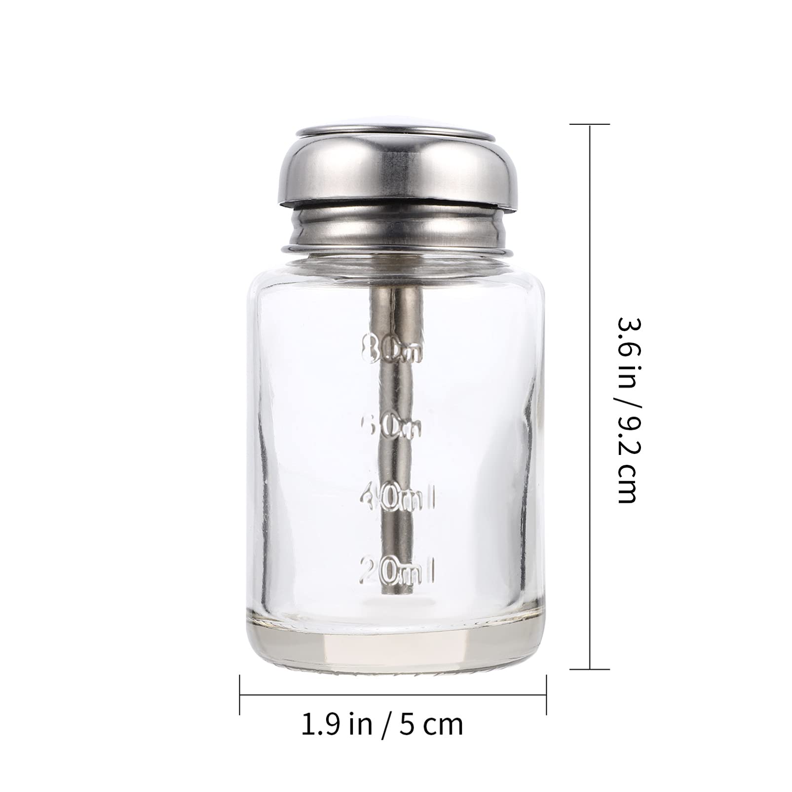 100ml Glass Push Down Pump Bottle - Transparent Cosmetic Dispenser for Nail Polish, Makeup Remover & Skincare | Perfect for Salons, Travel & Home Beauty Organization