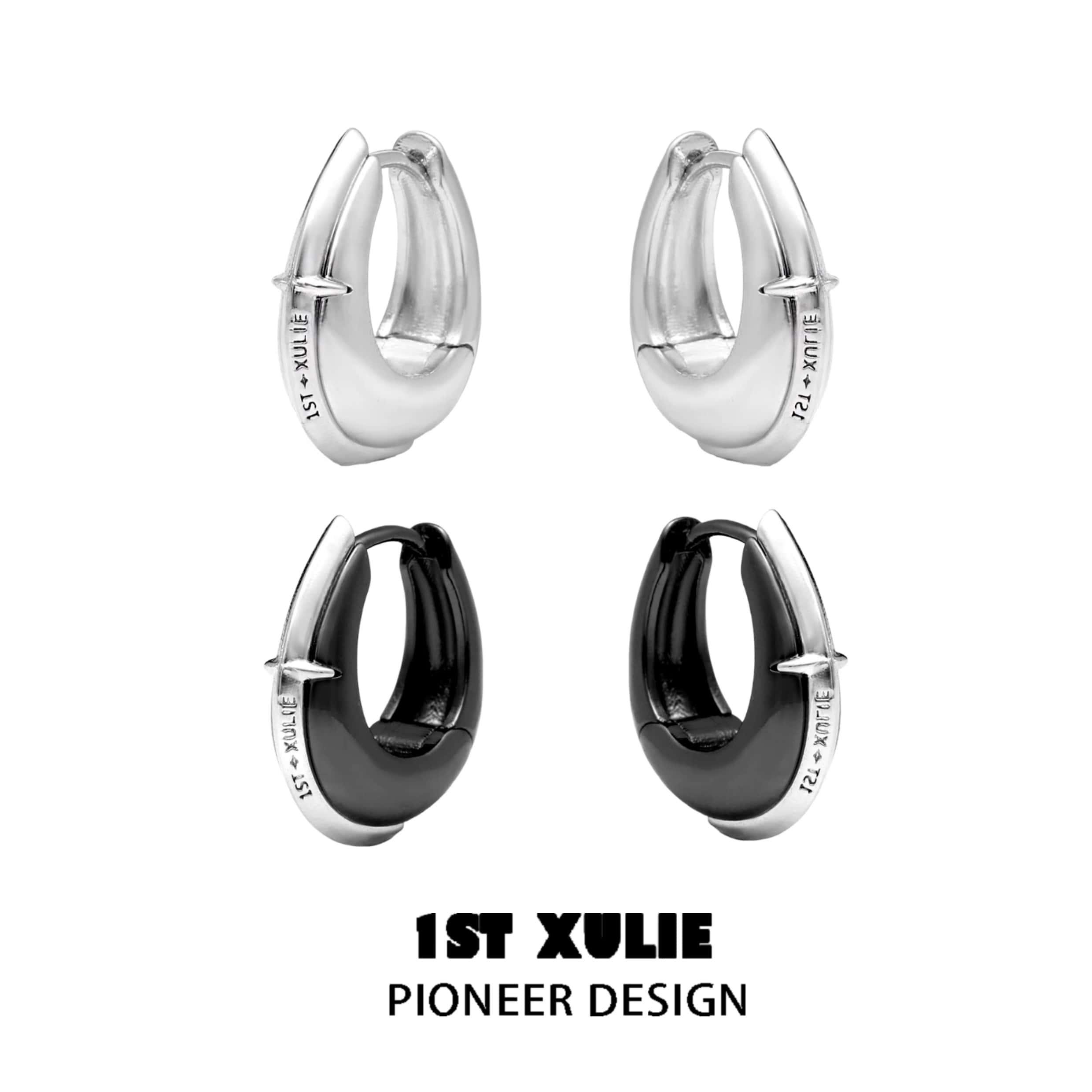 18k Platinum Plated Black Mirror Earrings for Women - Elegant Stud Earrings for Parties, Weddings & Everyday Wear