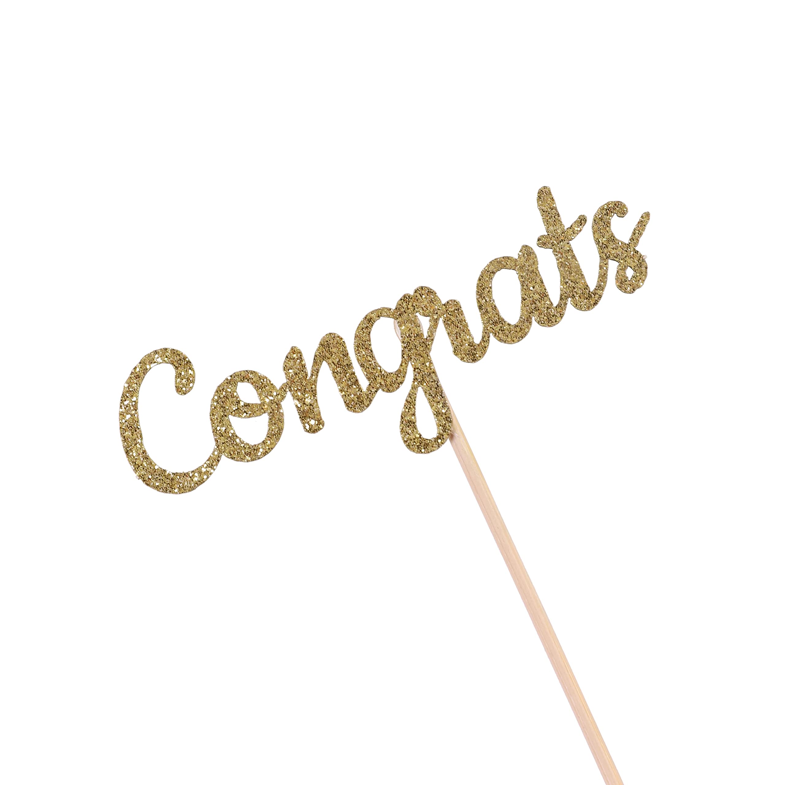 Graduation Cupcake Toppers - Glitter Congrats Food Picks for Graduation Party Decorations, Retirement Celebrations & 2022 Events - Perfect for Cake Decorating, Dessert Displays & Special Occasions