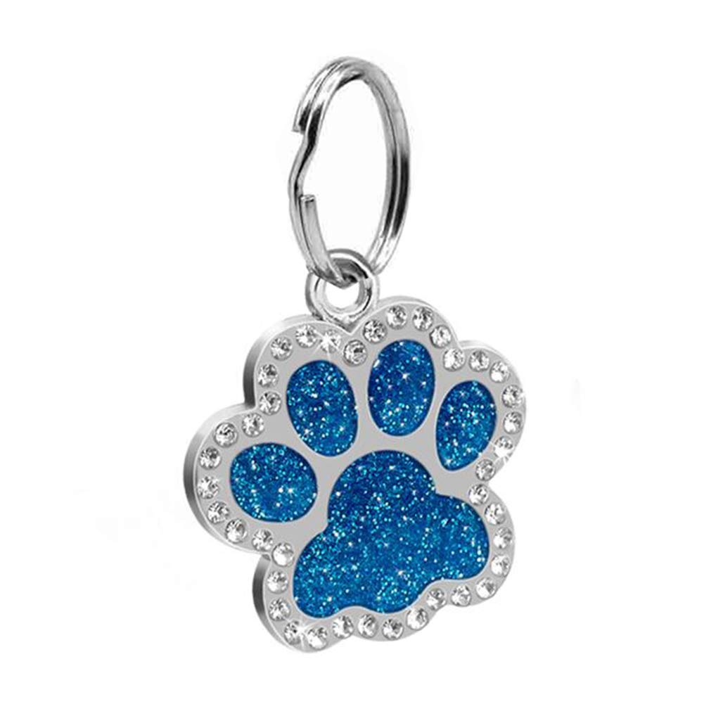Stylish Rhinestone Dog Collar with Pendant & Key Ring - Blue Sparkling Pet Accessories for Small & Medium Dogs | Perfect for Daily Walks, Grooming & Special Occasions