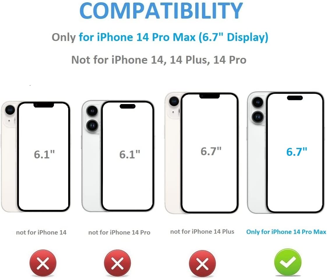 iPhone 14 Pro Max Case with Card Holder & Kickstand - Premium PU Leather Protective Cover for iPhone 14 Pro Max (Black) | Perfect for Travel, Commuting & Hands-Free Viewing