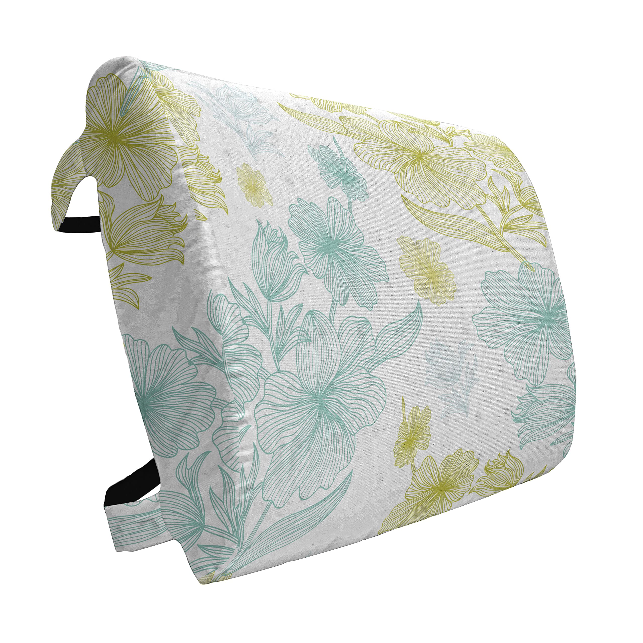 Ambesonne Retro Lumbar Support Pillow - Pastel Floral Design with Abstract Nature Line Art, High Density Foam for Office Chair & Car Seat Comfort (14