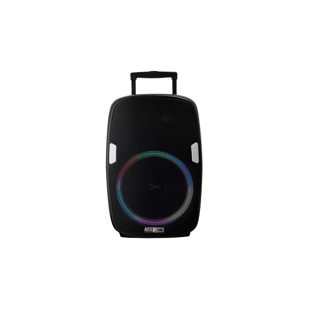 Altec Lansing SoundRover Portable Bluetooth Speaker with Built-in Microphone - Wireless Trolley Speaker for Parties, Karaoke & DJ Events - Rechargeable Battery, LED Lights & USB Phone Charger - Perfect for Outdoor Gatherings, Home Entertainment & Events