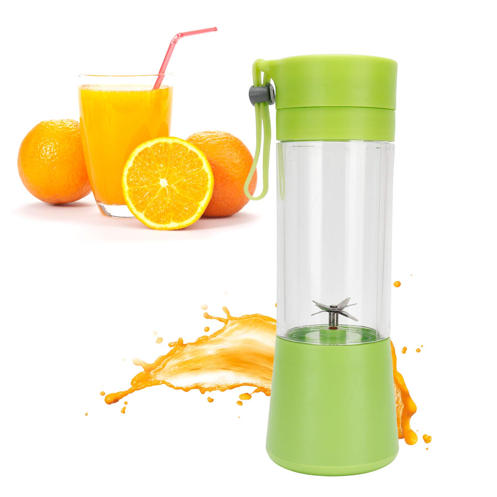 Mini Electric Juicer 380ml Portable USB Rechargeable Fruit Juice Maker for Orange, Watermelon, Apple - Perfect for Home, Office, Travel & Healthy Lifestyle