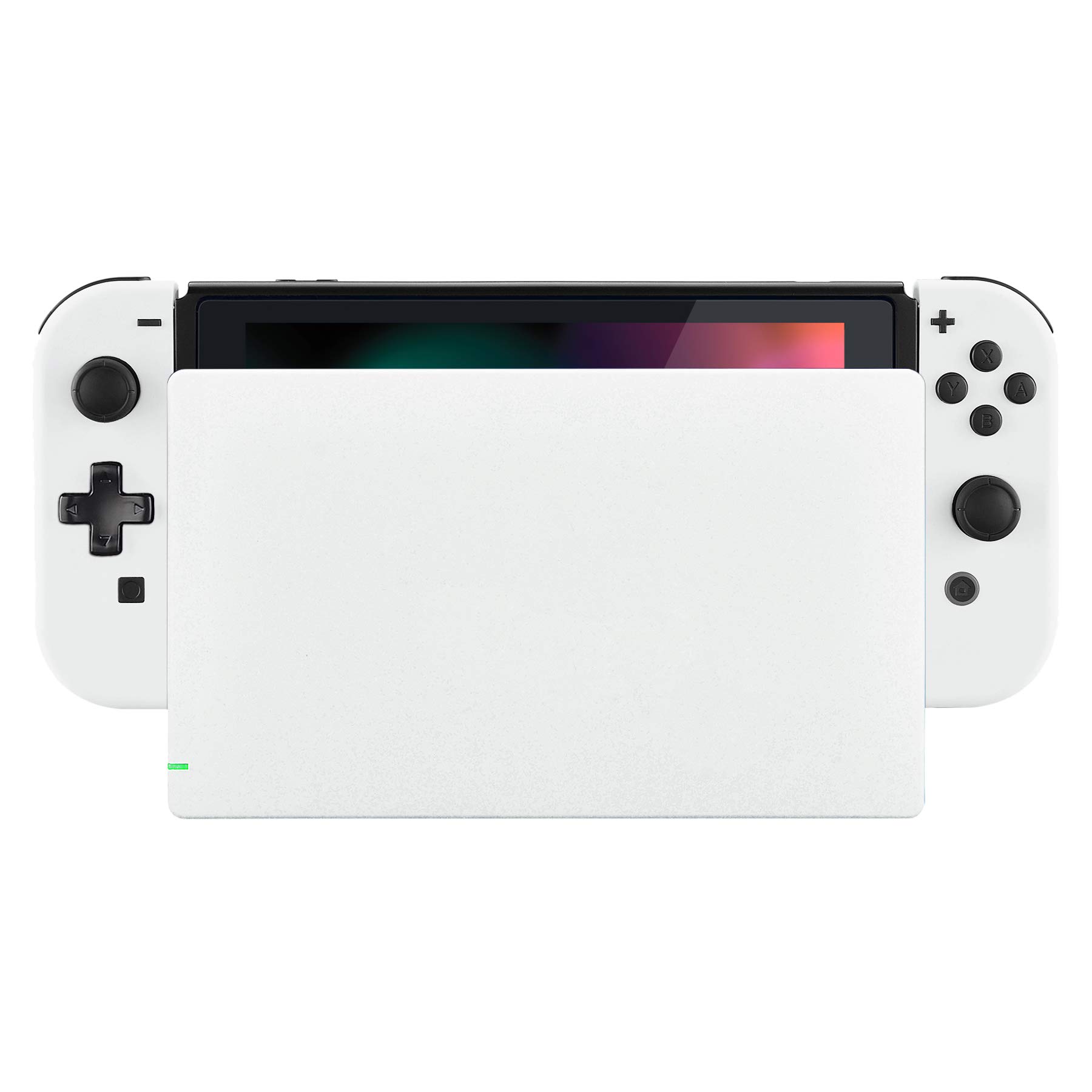 eXtremeRate Soft Touch White Joycon Housing Shell with Full Button Set for Nintendo Switch - D-Pad Version | Replacement Faceplate for Switch Dock (Dock Not Included) | Perfect for Gaming, DIY Mods & Controller Customization