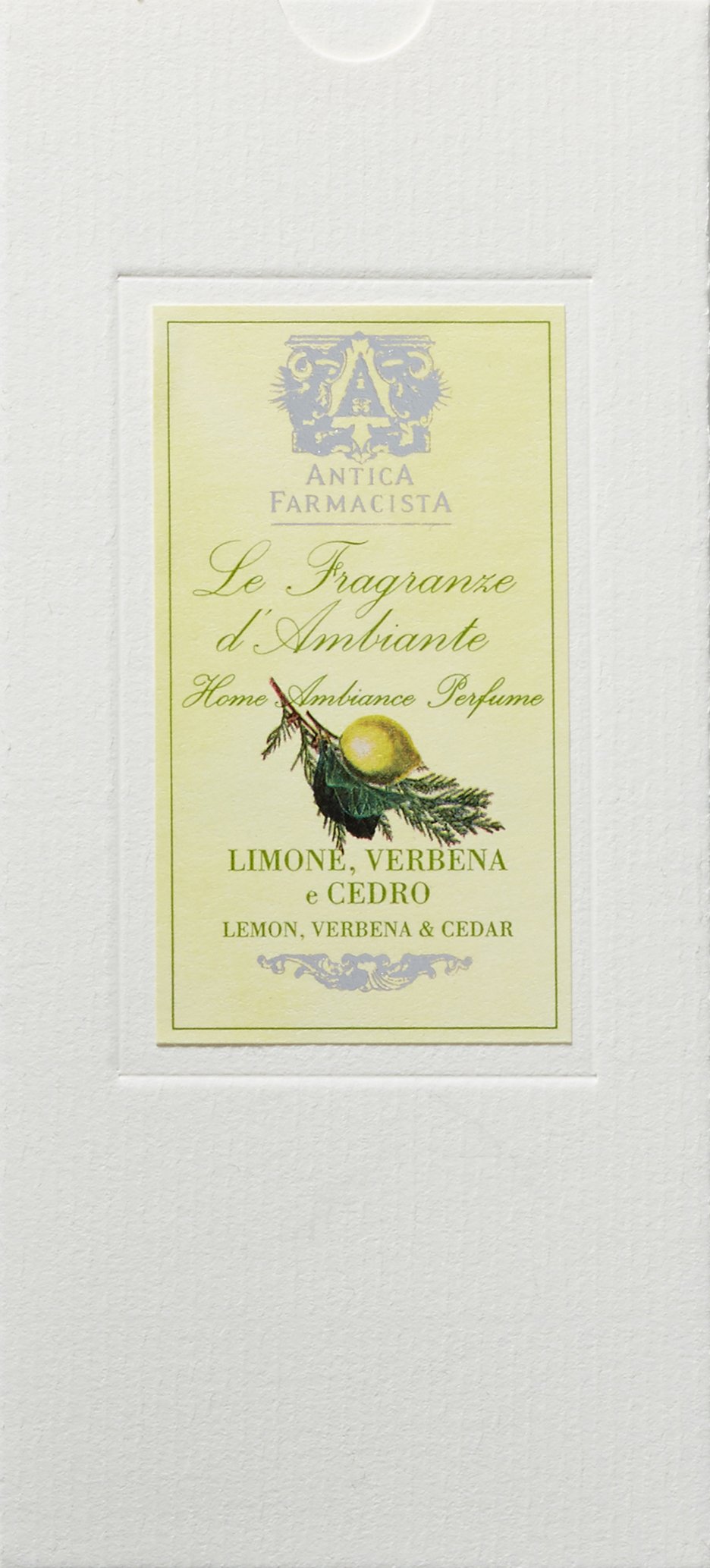 Antica Farmacista Luxury Home Ambiance Diffuser - Verbena & Cedar Scented Aromatherapy Essential Oil Diffuser (8.45 Fl Oz) for Bedroom, Living Room & Office Relaxation