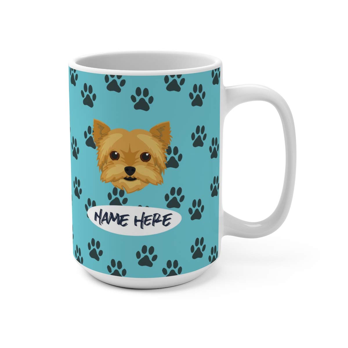 Personalized 15oz Ceramic Coffee Mug for Yorkie Lovers - Custom Dog Gift for Mom, Dad & Pet Owners - Dishwasher & Microwave Safe - Perfect for Home, Office & Gifts