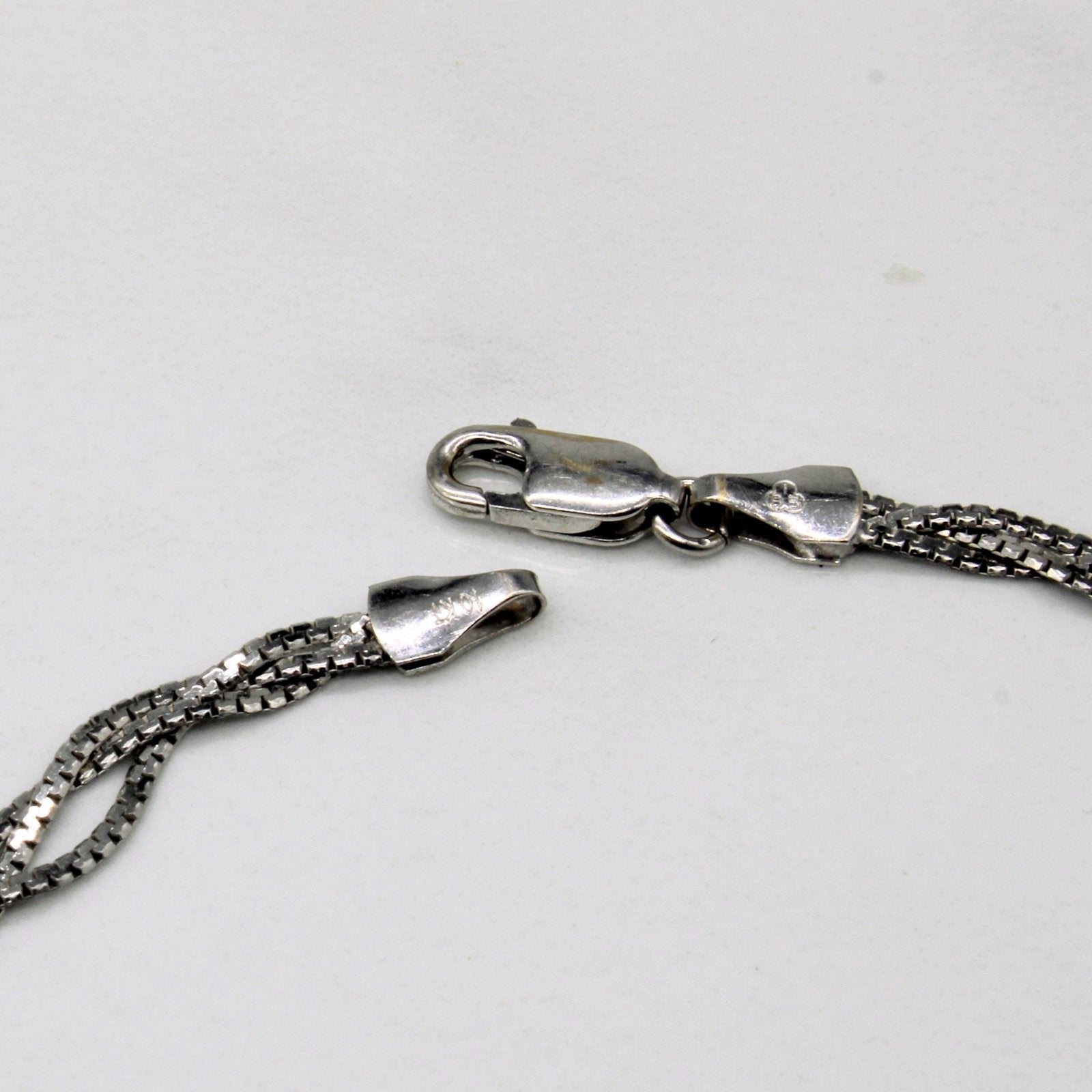10K White Gold Woven Link Bracelet for Women - 7.5 Inch Adjustable Luxury Jewelry Gift for Anniversary, Birthday & Special Occasions