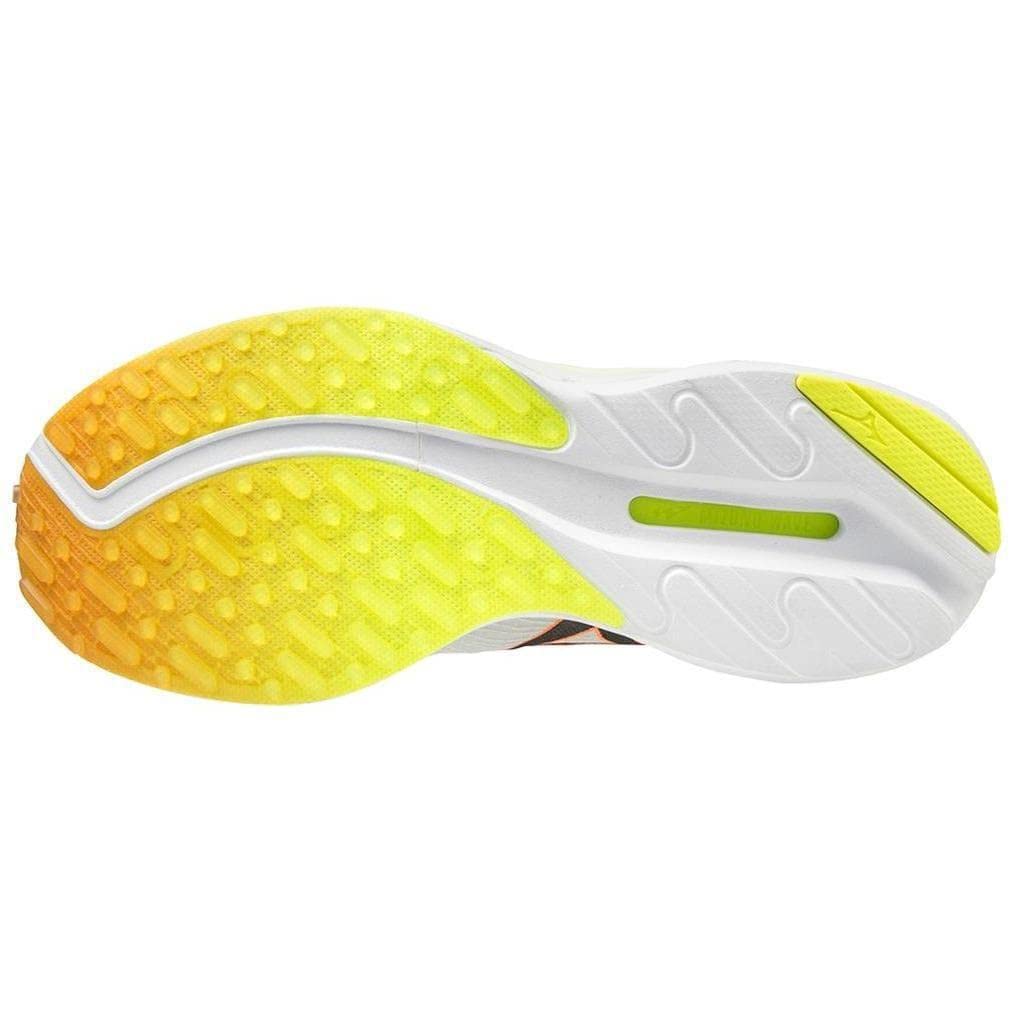 Mizuno Wave Rider Neo Men's Running Shoes - Beige/Fluorescent - Size 10 | Lightweight Cushioned Athletic Shoes for Jogging, Training & Marathon Running