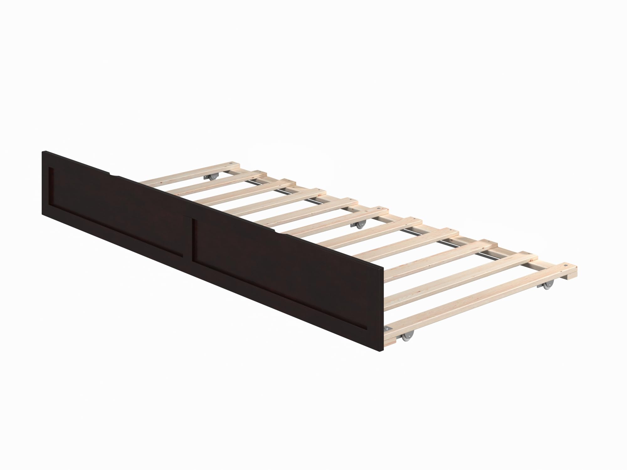 AFI Twin Size Trundle Bed Frame in Espresso Finish - Space-Saving Underbed Storage Solution for Kids, Teens, and Guest Rooms