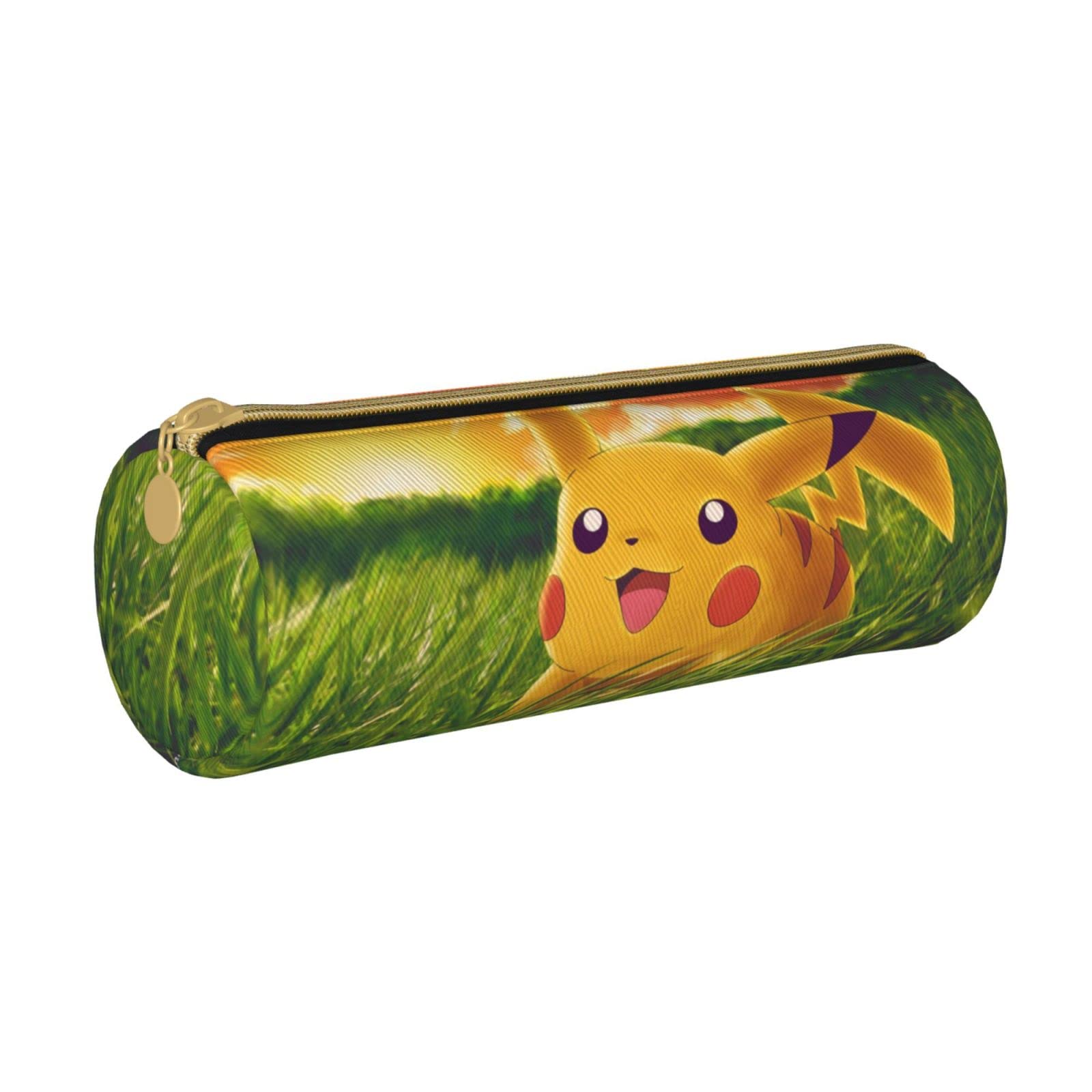 Anime Cute Leather Pencil Case with Brass Zipper - Stylish Office & School Supplies Organizer for Pens, Markers & Art Tools - Perfect for Students, Artists & Professionals