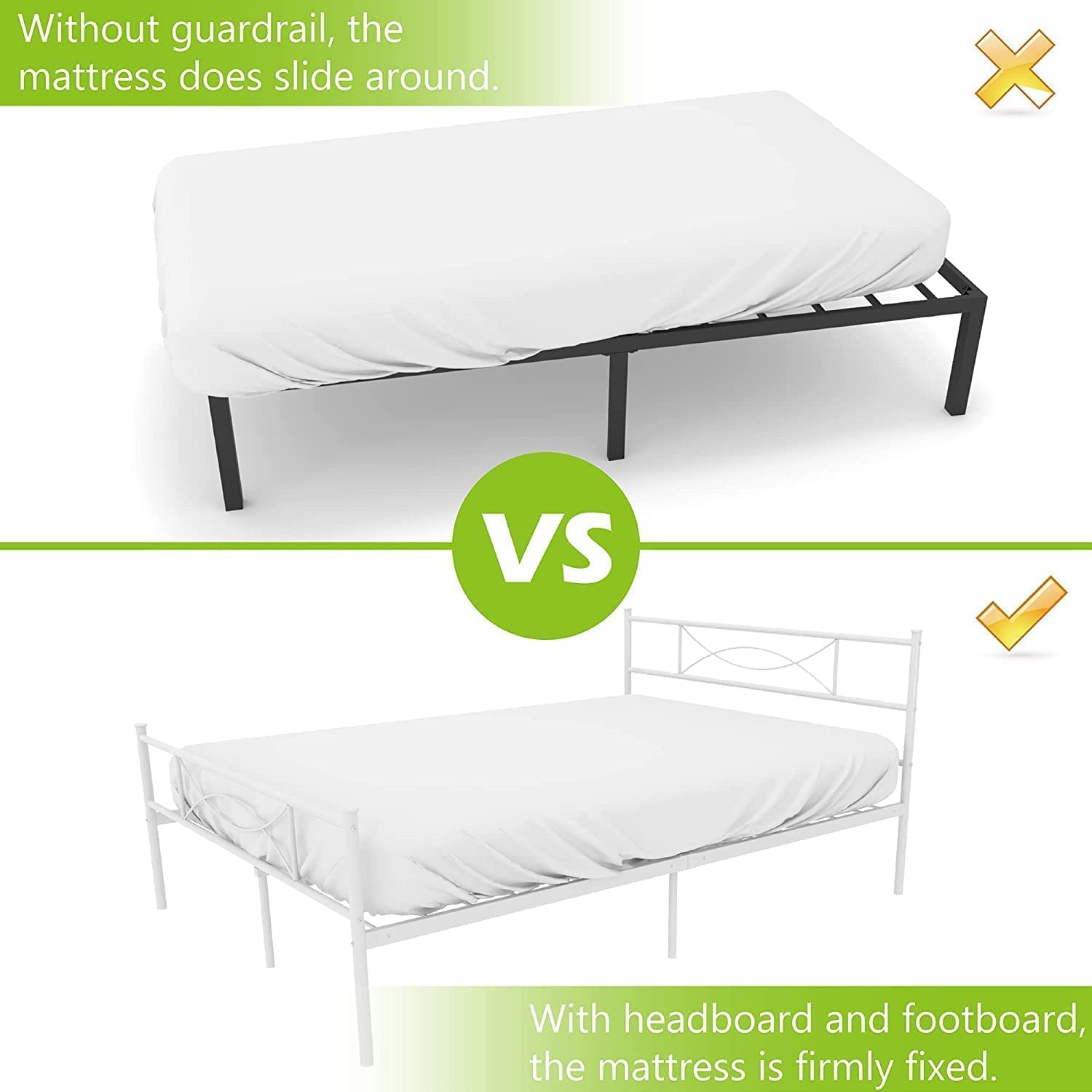 Twin Size Bed Frame with Headboard for Girls, Boys, Adults & Teens - White Platform Bed with Storage, No Box Spring Needed, Easy Assembly | Perfect for Dorm Rooms, Kids Bedrooms & Small Spaces