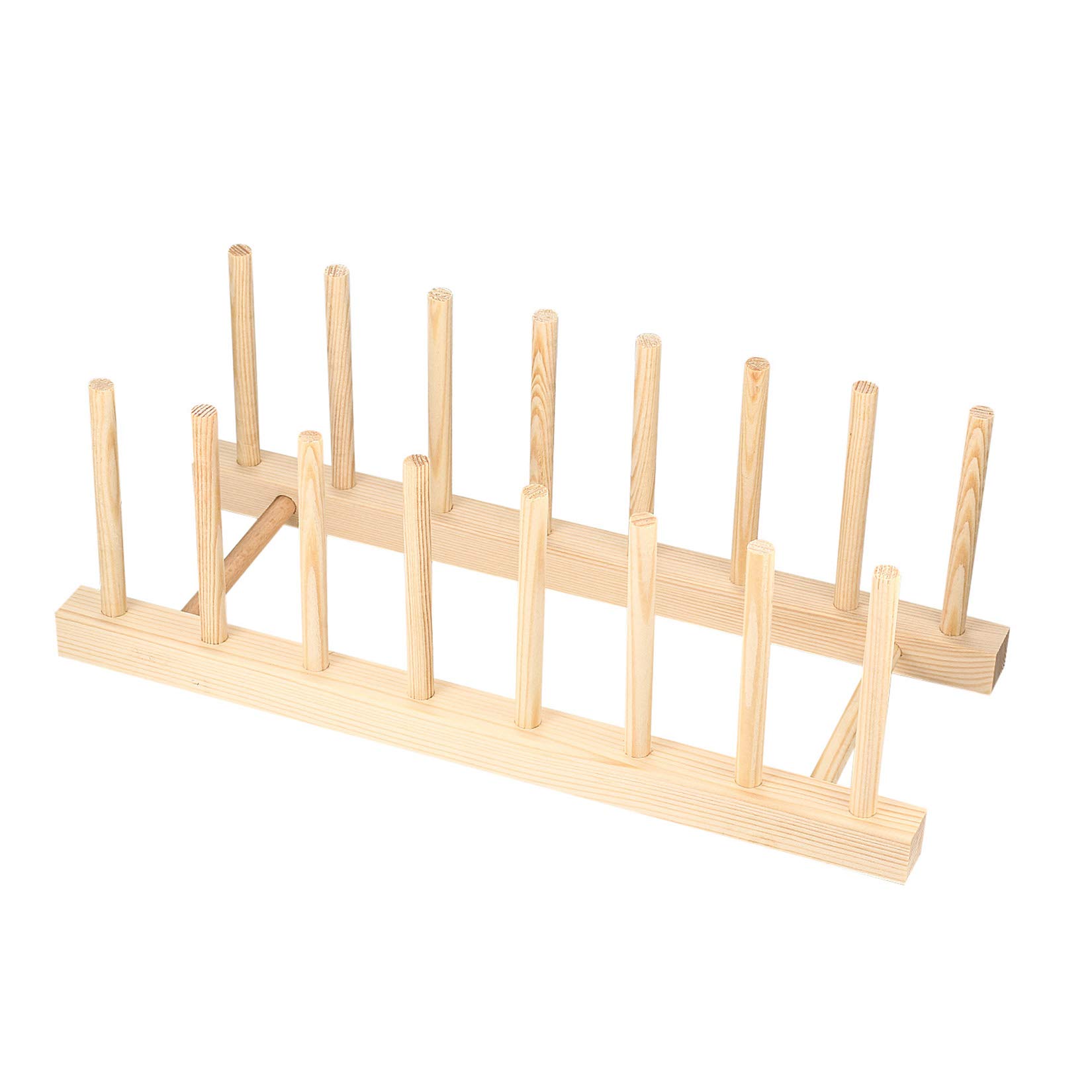 OIJOIYOI Wooden Dish Rack & Pot Lid Holder - Space Saving Kitchen Organizer for Plates, Pans, Bowls & Cutting Boards | Durable Dish Drying Rack & Cabinet Storage Solution for Small Kitchens | Perfect for Countertop, Pantry & Cupboard Organization