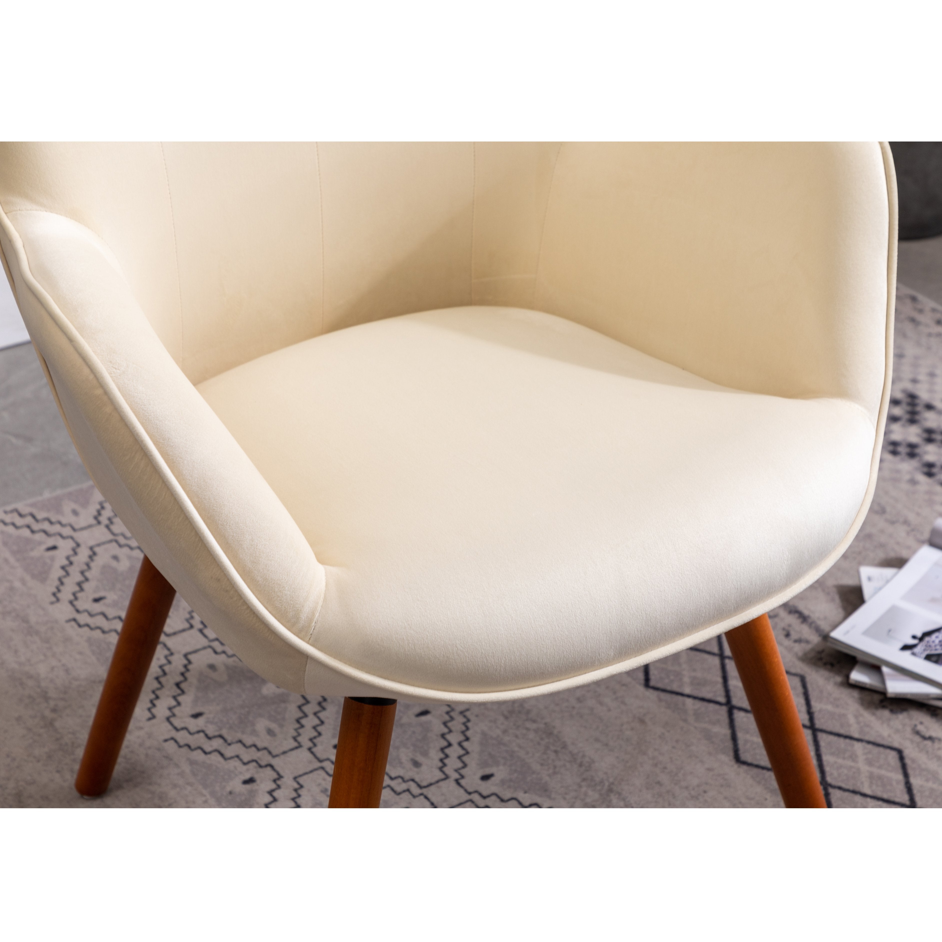 Roundhill Furniture Doarnin Contemporary Silky Velvet Tufted Button Back Accent Chair - Modern Living Room Seating for Home Office, Lounge & Bedroom Decor