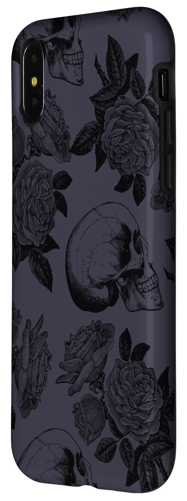 iPhone X/XS Skull and Roses Gothic Phone Case - Trendy Goth Girl Accessory for Women | Perfect for Halloween, Concerts & Alternative Fashion Lovers
