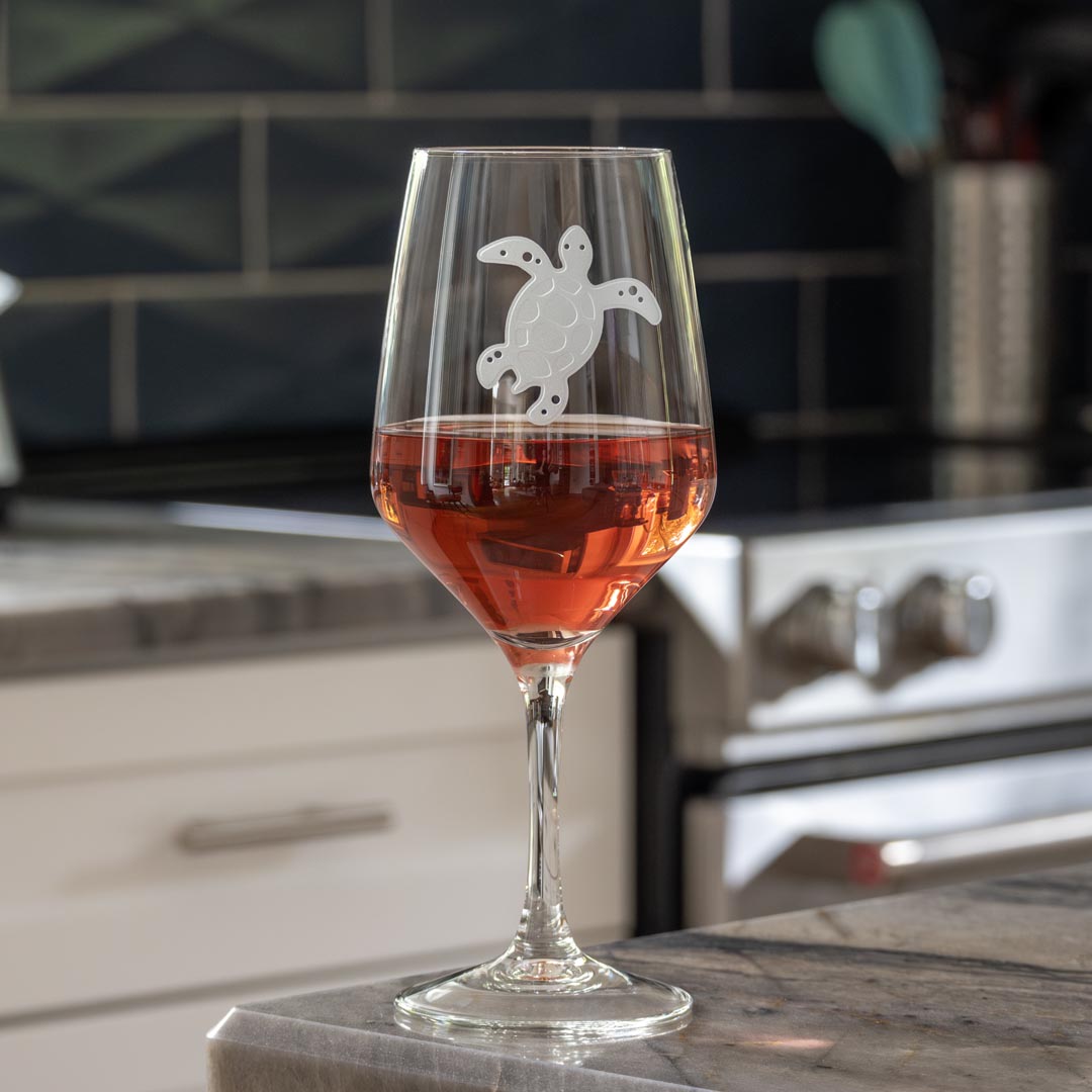 Premium 19.75oz Turtle All-Purpose Wine Glasses Set of 2 - Perfect for Red Wine, Cocktails, and Entertaining at Home or Parties