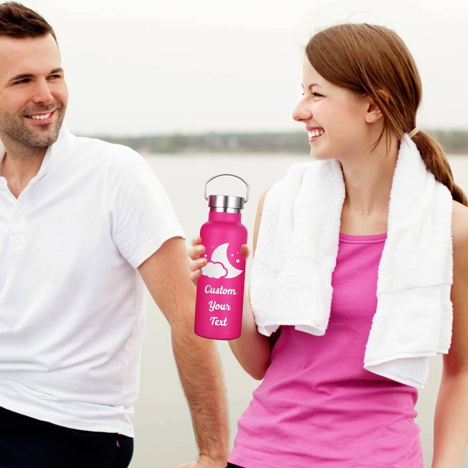 Custom Engraved Insulated Water Bottle with Straw - 26oz/12oz Personalized for Kids, Women & Men - Bulk Orders Available - Perfect for School, Gym, Hiking & Outdoor Activities