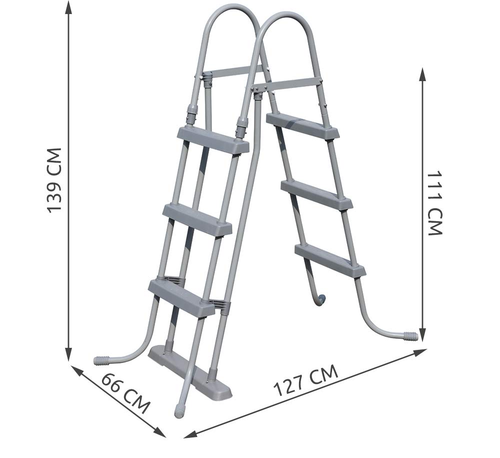 Bestway BW58330 42 Inch Above Ground Pool Ladder - Heavy Duty Safety Steps for Inground & Outdoor Pools - Perfect for Backyard, Family Swim Time & Summer Fun