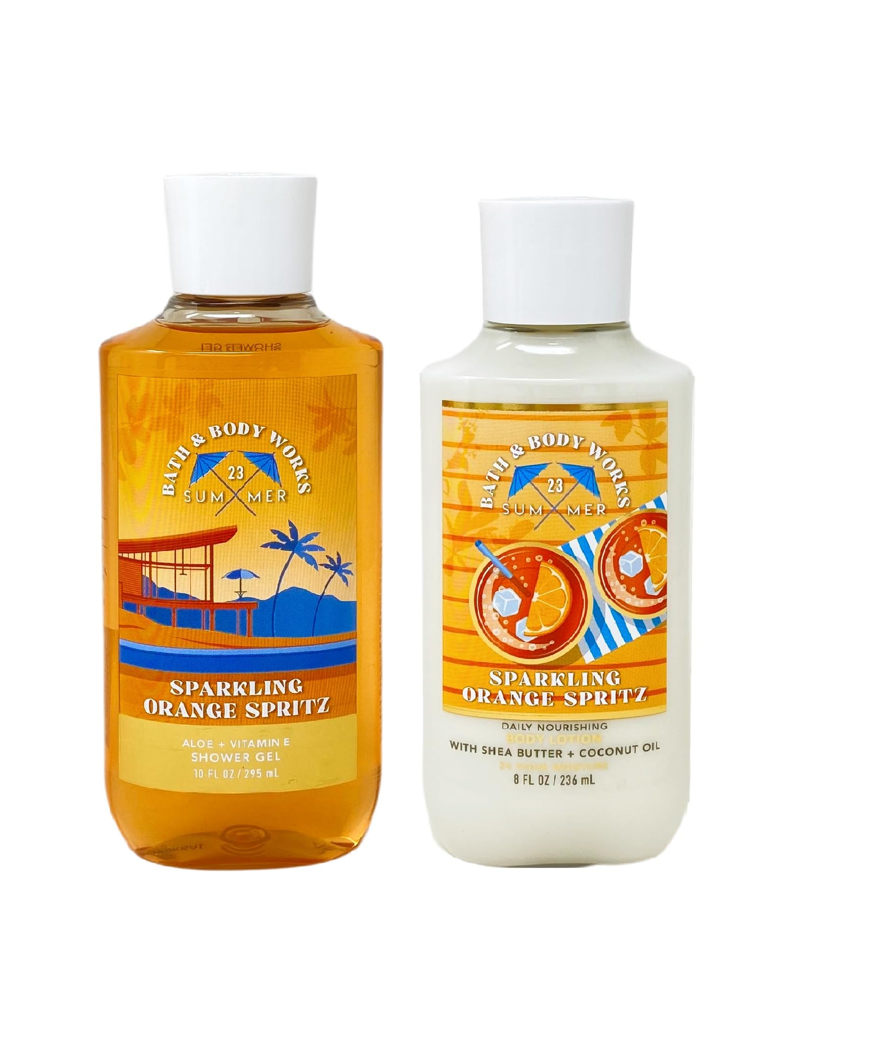 Bath & Body Works Sparkling Orange Spritz Gift Set - Shower Gel & Body Lotion Duo | Fresh Citrus Scent for Daily Skincare Routine & Relaxing Bath Time