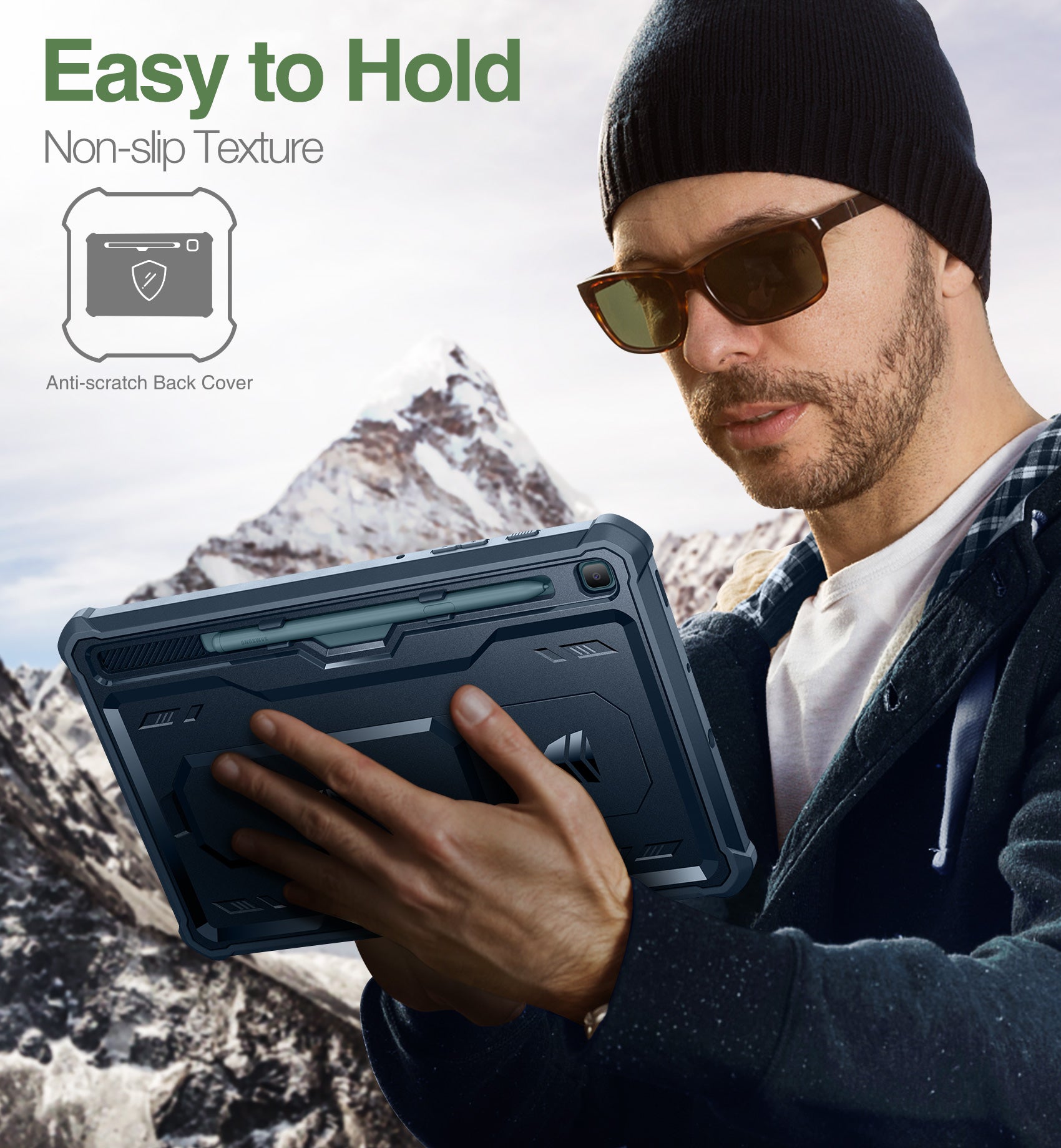 Dexnor Shockproof Rugged Case for Samsung Galaxy Tab S6 Lite 2020/2022/2024 - Heavy Duty Bumper Cover with Built-in Kickstand, Screen Protector & S Pen Holder | Perfect for Travel, Work & Outdoor Use