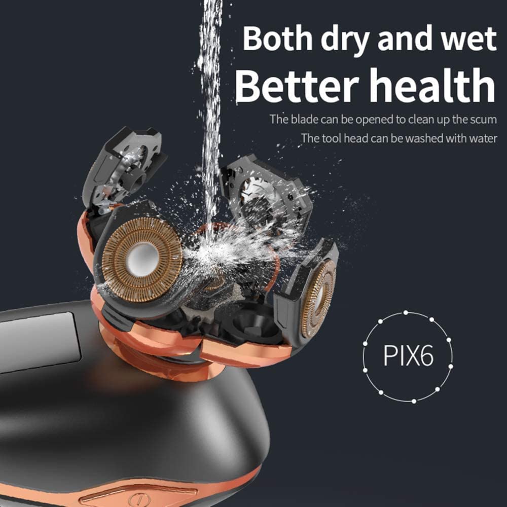 5D Floating Electric Razor for Men - USB Rechargeable Wet/Dry Shaver with Beard Trimmer, LED Display & Grooming Kit | Perfect for Travel, Home Use & Bald Head Shaving