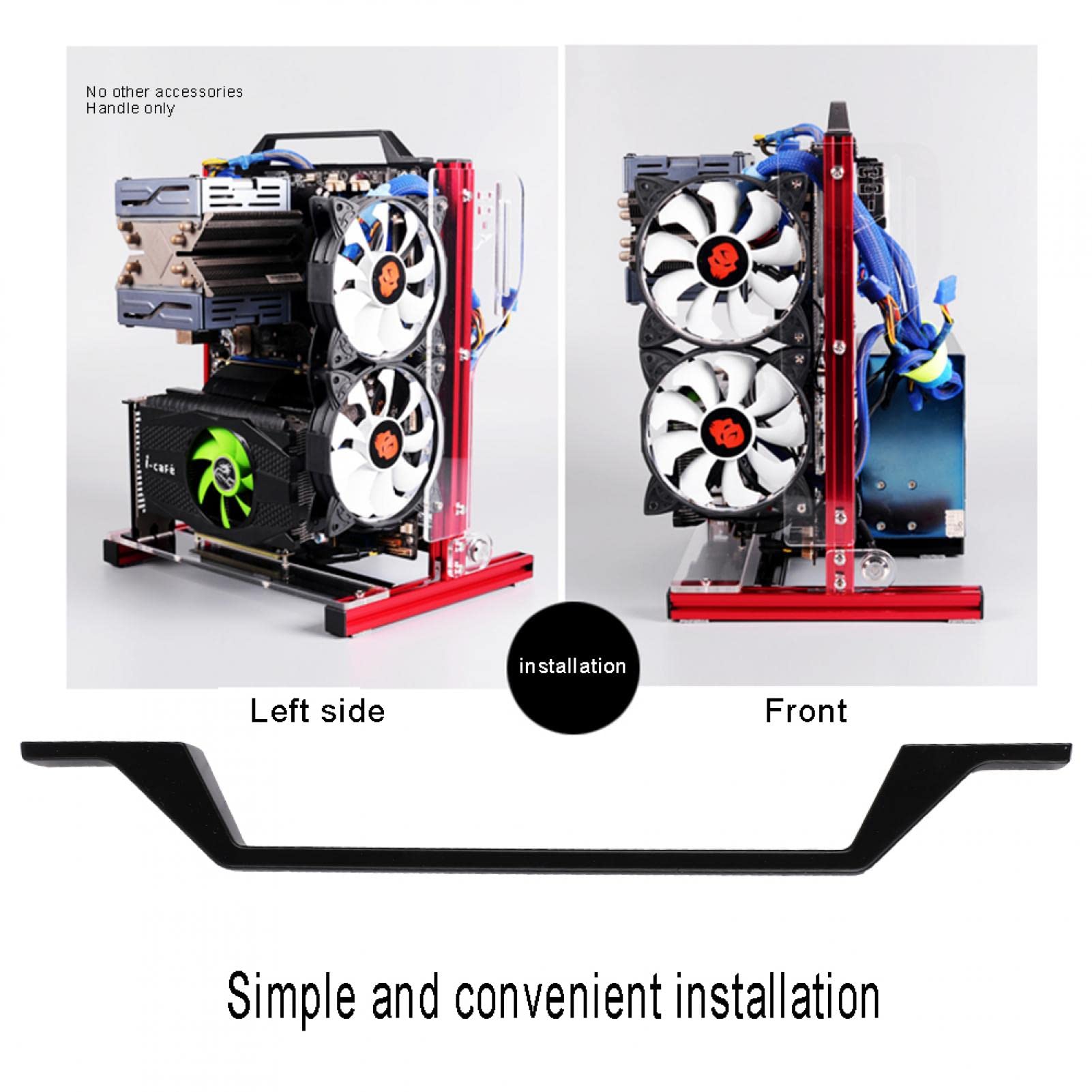 Kuuleyn Aluminum Alloy PC Case Handle - Durable Computer Chassis Handle for Motherboard Open Frame - Perfect for DIY PC Builds, Server Racks & Workstation Upgrades
