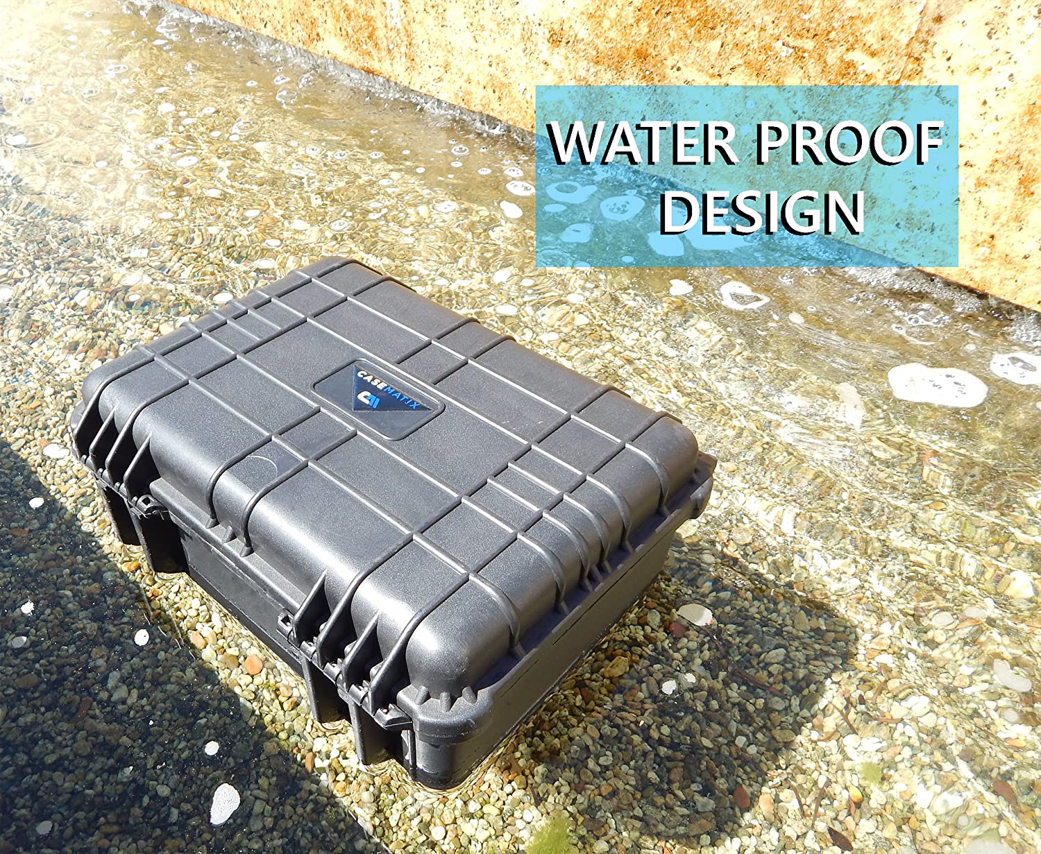 CASEMATIX 16 Inch Waterproof Hard Case for DJI Mavic Air 2 Drone & Accessories - Shockproof Storage Travel Case for UAV Quadcopter - Perfect for Outdoor Adventures, Air Travel & Professional Photography