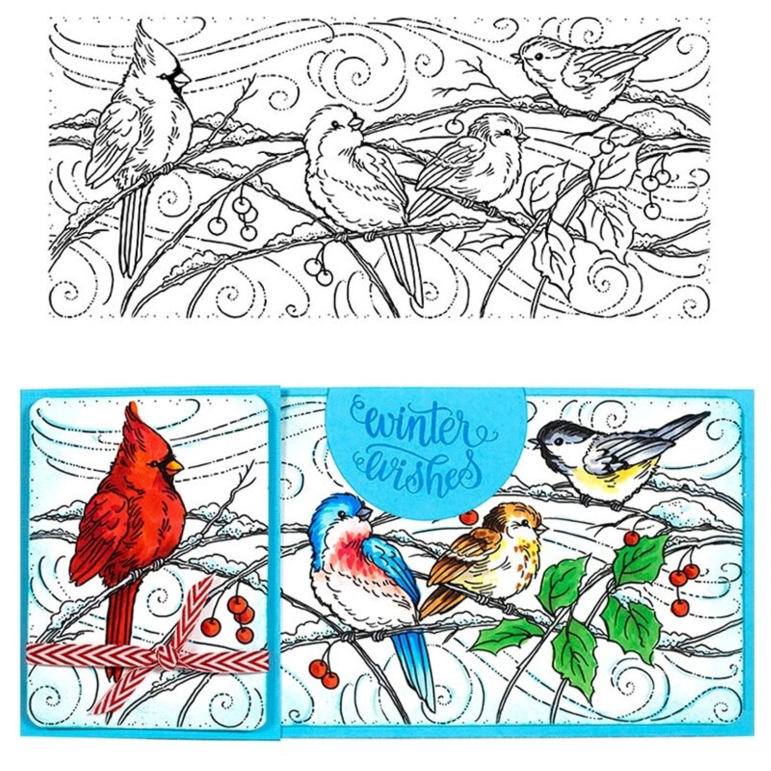 Stampin' Up Clear Stamps and Dies Set - Spring Kaleidoscope Slim Mermaid Snowman Wishes for Card Making, DIY Scrapbooking, Photo Album Decoration | Perfect for Handmade Greeting Cards, Wedding Invitations, and Memory Keeping Projects