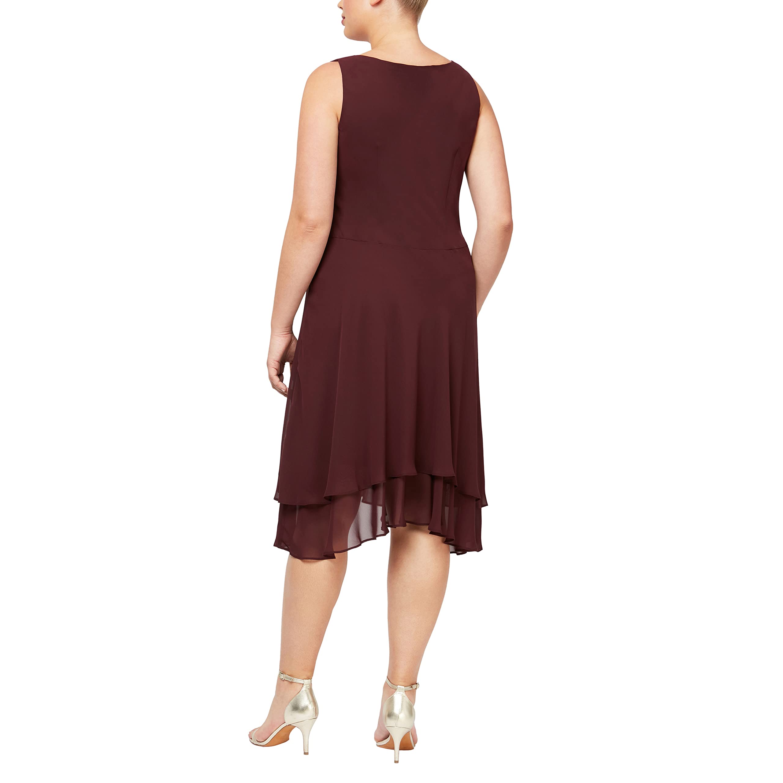 Elegant Plus Size Embellished Tiered Mother of The Bride Dress with Jacket - Women's Formal Gown for Weddings, Special Occasions & Evening Events | S.L. Fashions