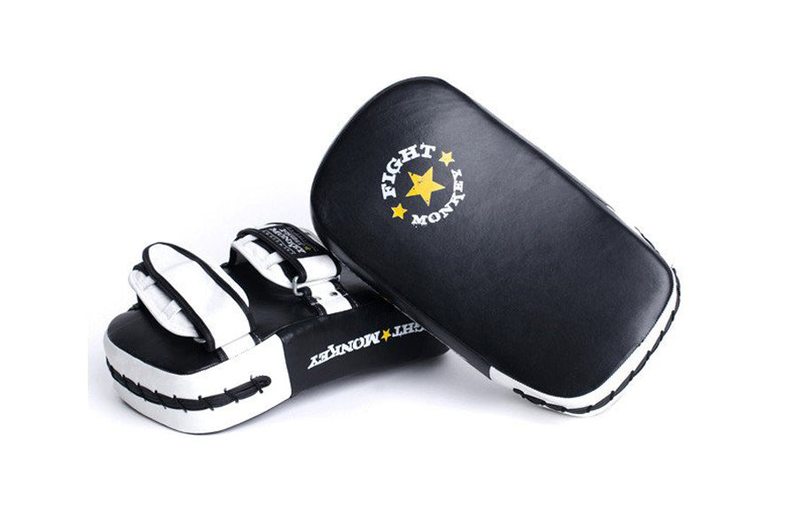 Fight Monkey Professional Series Leather Muay Thai Kick Pads - Premium Training Equipment for MMA, Kickboxing & Muay Thai Practice - Perfect for Gym, Home Workouts & Martial Arts Training