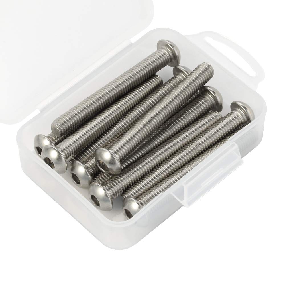 M8-1.25x70mm Stainless Steel Button Head Screws (10 Pack) - for DIY & Machinery