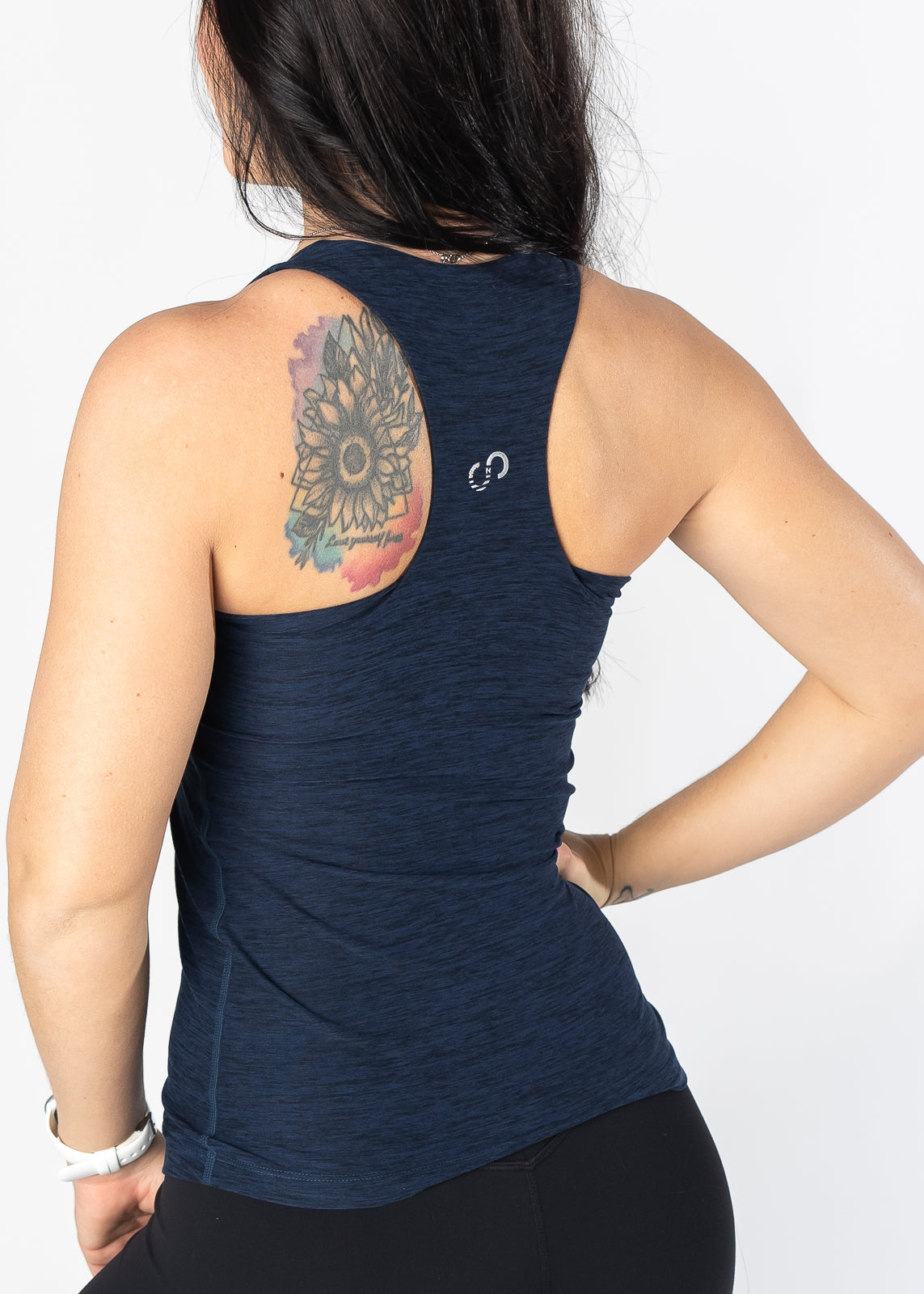 Dream Racerback Tank Top for Women - Soft Breathable Workout Shirt in Navy Blue | Gym, Yoga, Running & Casual Wear