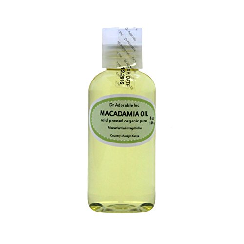 Organic Pure Cold Pressed Macadamia Carrier Oil - 4 oz | 100% Natural Moisturizer for Skin & Hair Care | Perfect for Massage, Aromatherapy & DIY Beauty Products