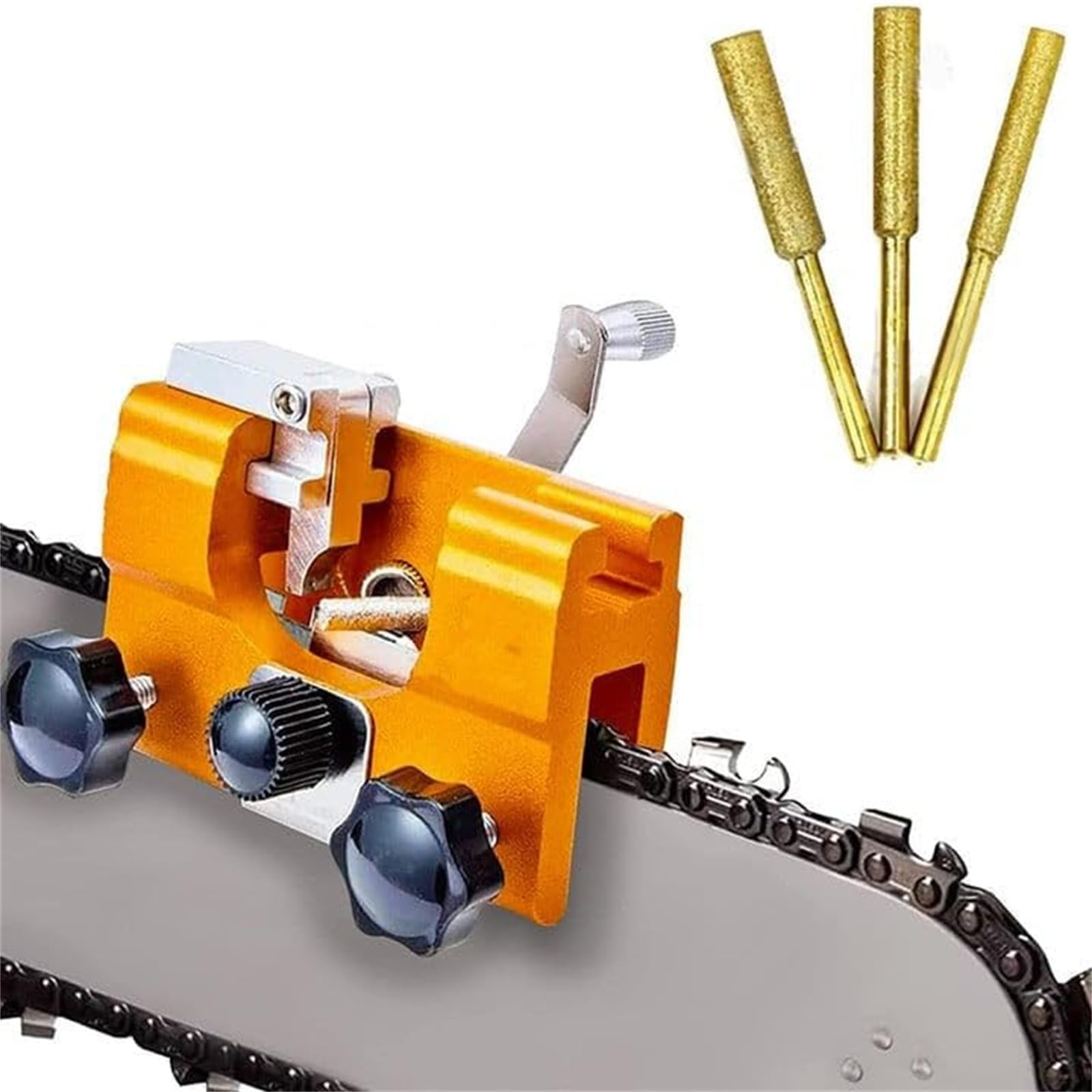 Dotmalls Hand Cranked Chainsaw Sharpener Tool - 1 Grinding Head for Chainsaw Repair | Professional Saw Sharpening Kit for Woodworking & Forestry Maintenance