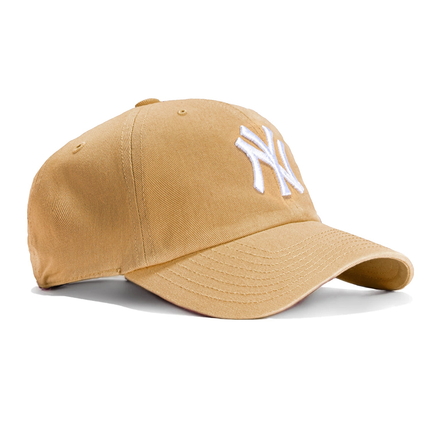 New York Yankees Adjustable Baseball Cap - 47 Brand Khaki & White Hat for Men & Women | Perfect for Sports, Casual Wear & Fan Gear