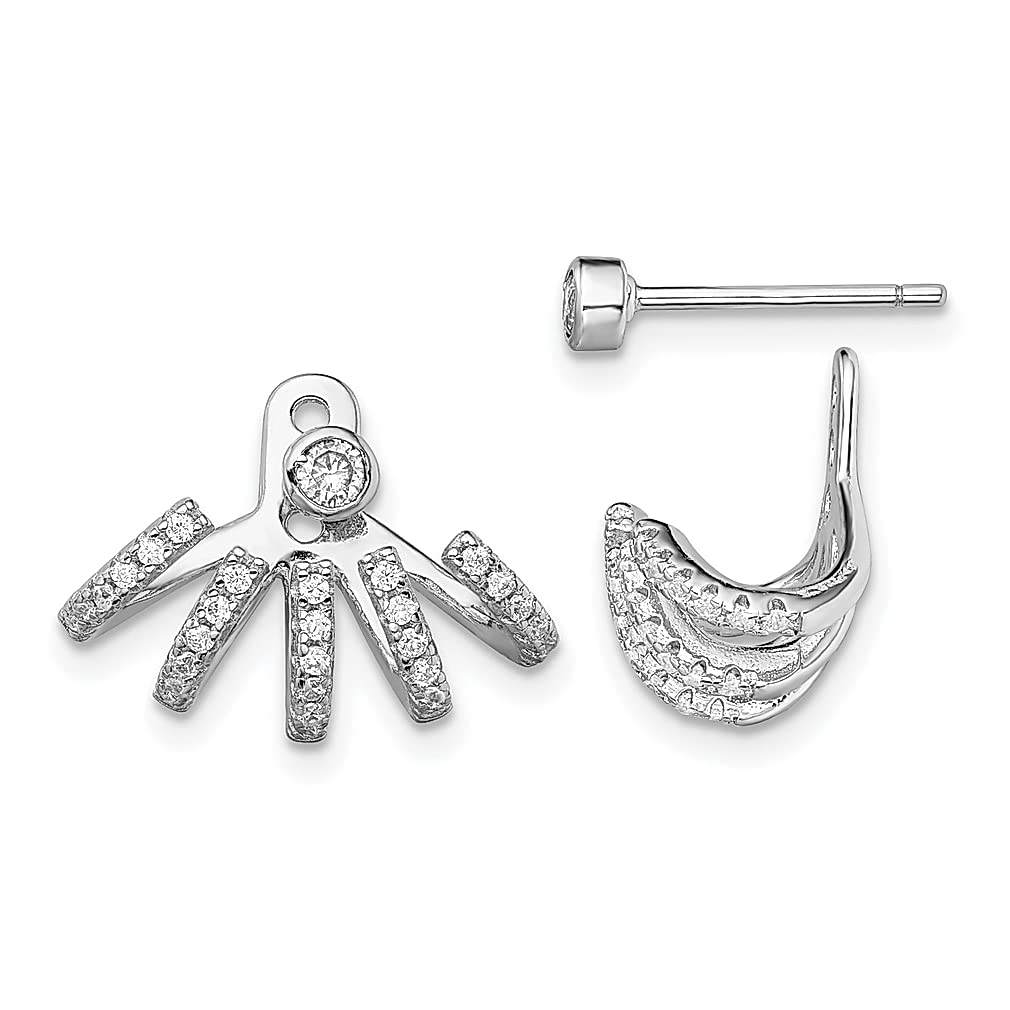 925 Sterling Silver Cubic Zirconia Drop Dangle Earrings for Women - Elegant CZ Jacket Set Fine Jewelry Gift for Her | Perfect for Weddings, Parties & Special Occasions