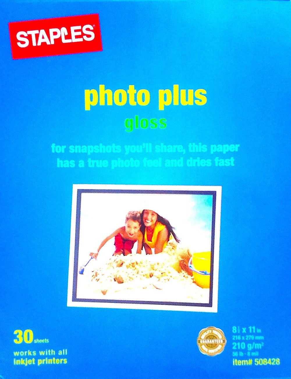 Staples Photo Plus High Gloss Photo Paper 8.5
