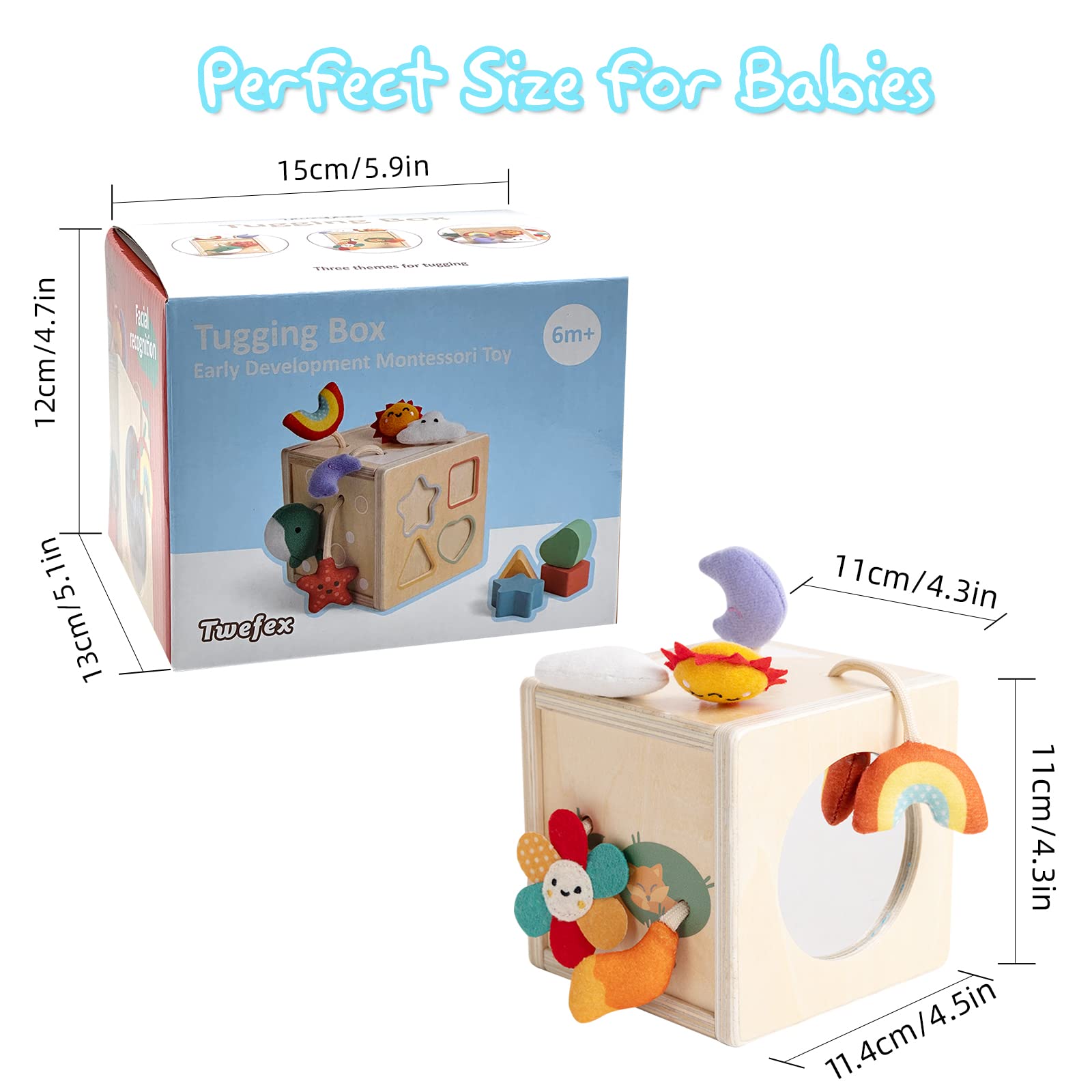 Montessori Wooden Pull String Activity Cube - Sensory Learning Toy for Babies 6-12 Months | Early Development Toy for 1 Year Old Boys & Girls | Perfect for Playtime, Daycare & First Birthday Gifts