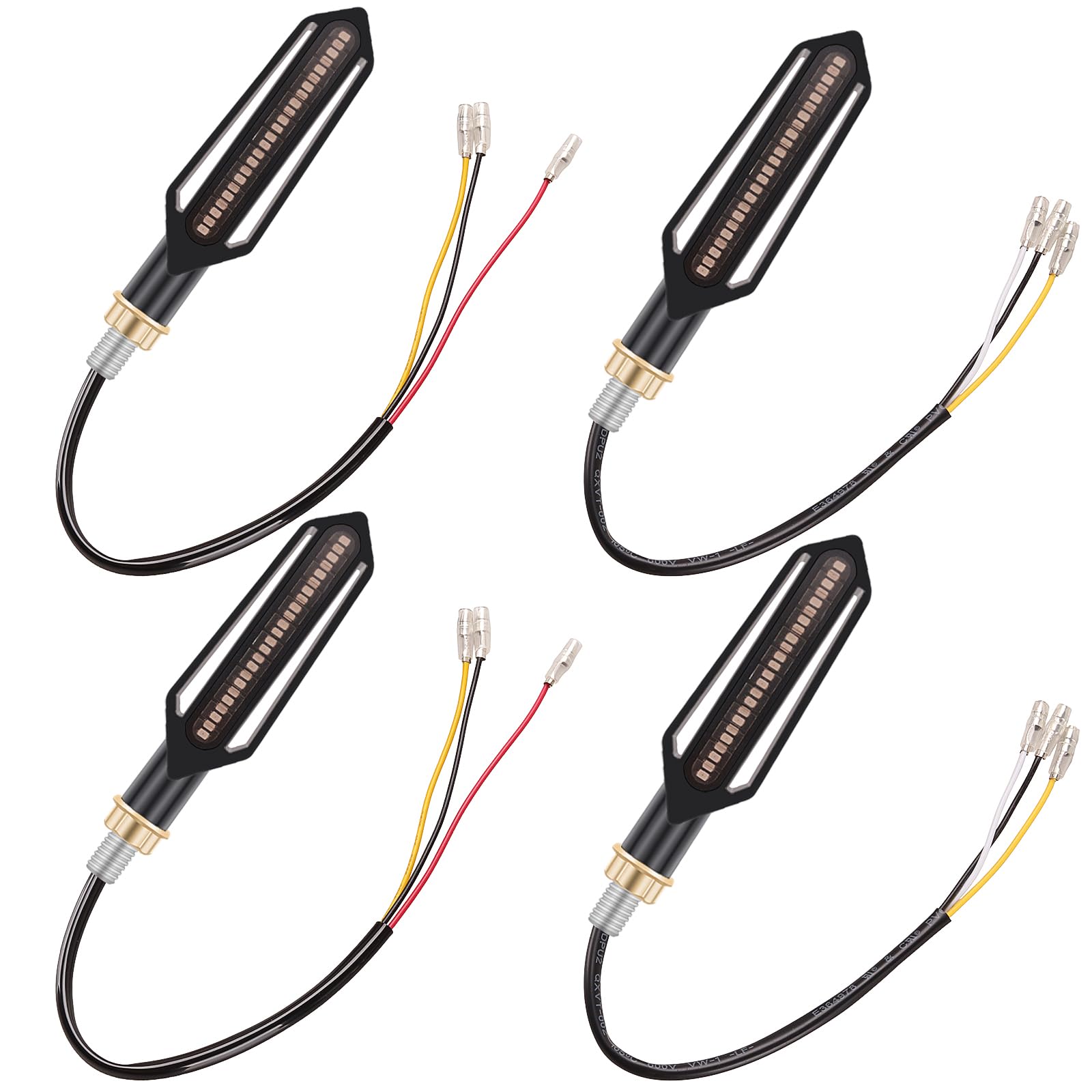 Kinstecks 4PCS Motorcycle LED Turn Signals - Flowing Sequential Indicators with Daytime Running Lights & Brake Lights, 12V Universal Fit for Motorcycle, Scooter, Cruiser, ATV & Off-Road Bikes - Enhance Visibility & Safety for Night Riding & Urban Commuting