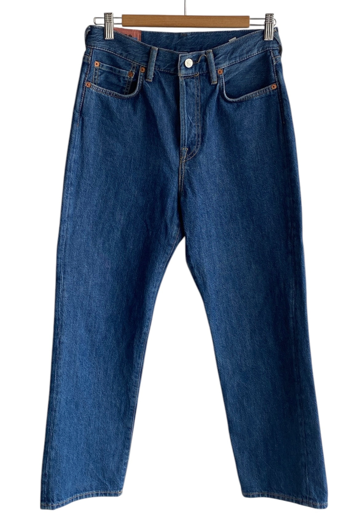 Acne Blue Tapered Denim Jeans for Women - High Waist Slim Fit Stretch Skinny Jeans | Perfect for Casual Wear, Office Outfits & Night Out