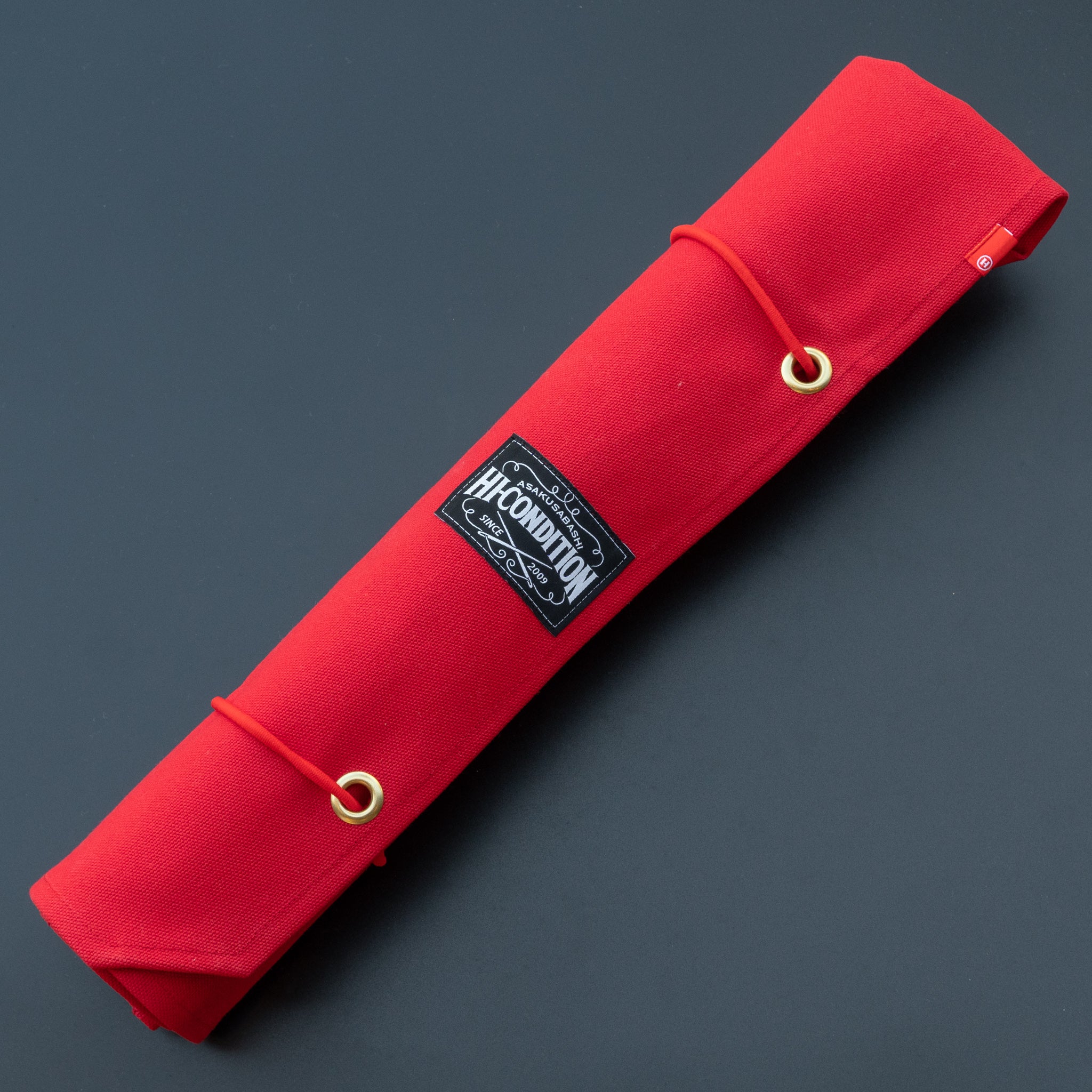Premium HI CONDITION Hanpu Canvas Knife Roll with 6 Pockets - Durable Red Chef Knife Organizer for Professional Cooks & Culinary Students - Perfect for Kitchen, Cooking Classes & Restaurant Use