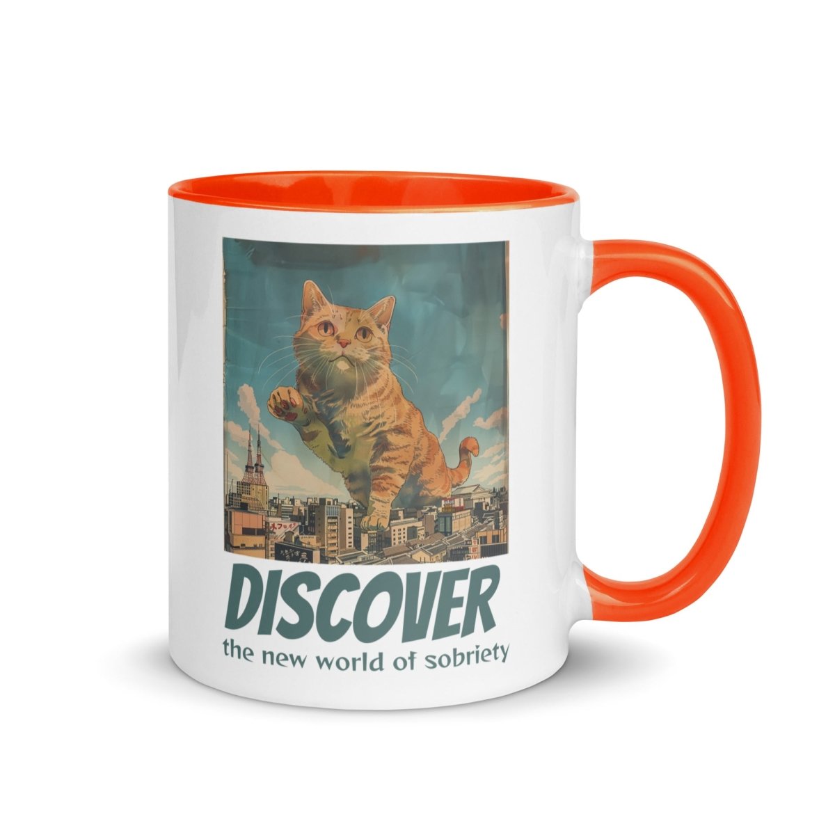 Funny Sobriety Adventure Cat Coffee Mug - Cute Ceramic Tea Cup for Coffee Lovers - Perfect Gift for Sober Living & Recovery Support