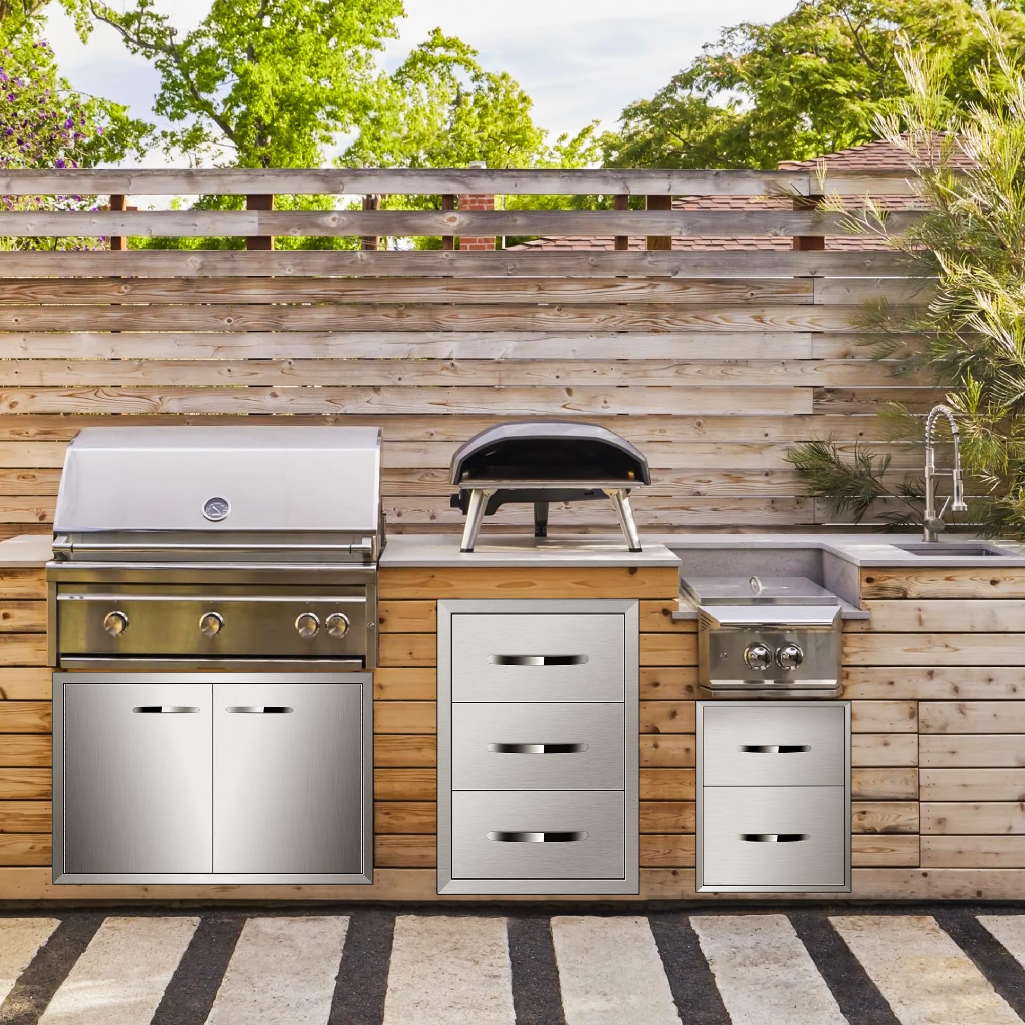 Stainless Steel Outdoor Kitchen Drawers - 16