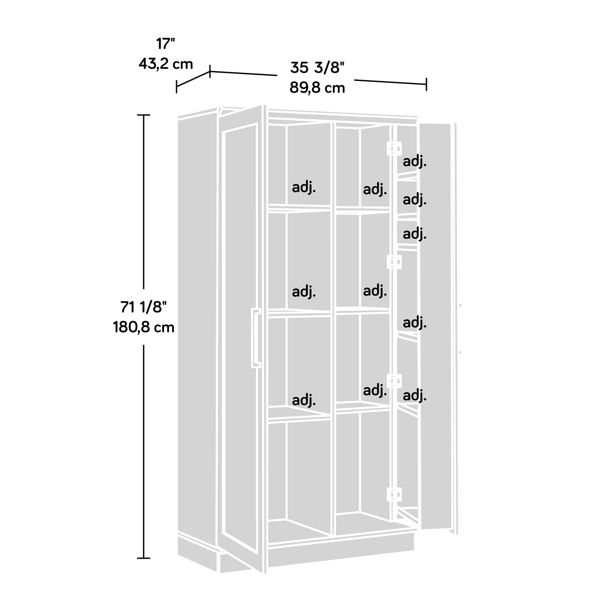 Sauder HomePlus Storage Cabinet - Pantry Organizer with Salt Oak Finish for Kitchen, Bathroom & Living Room Storage