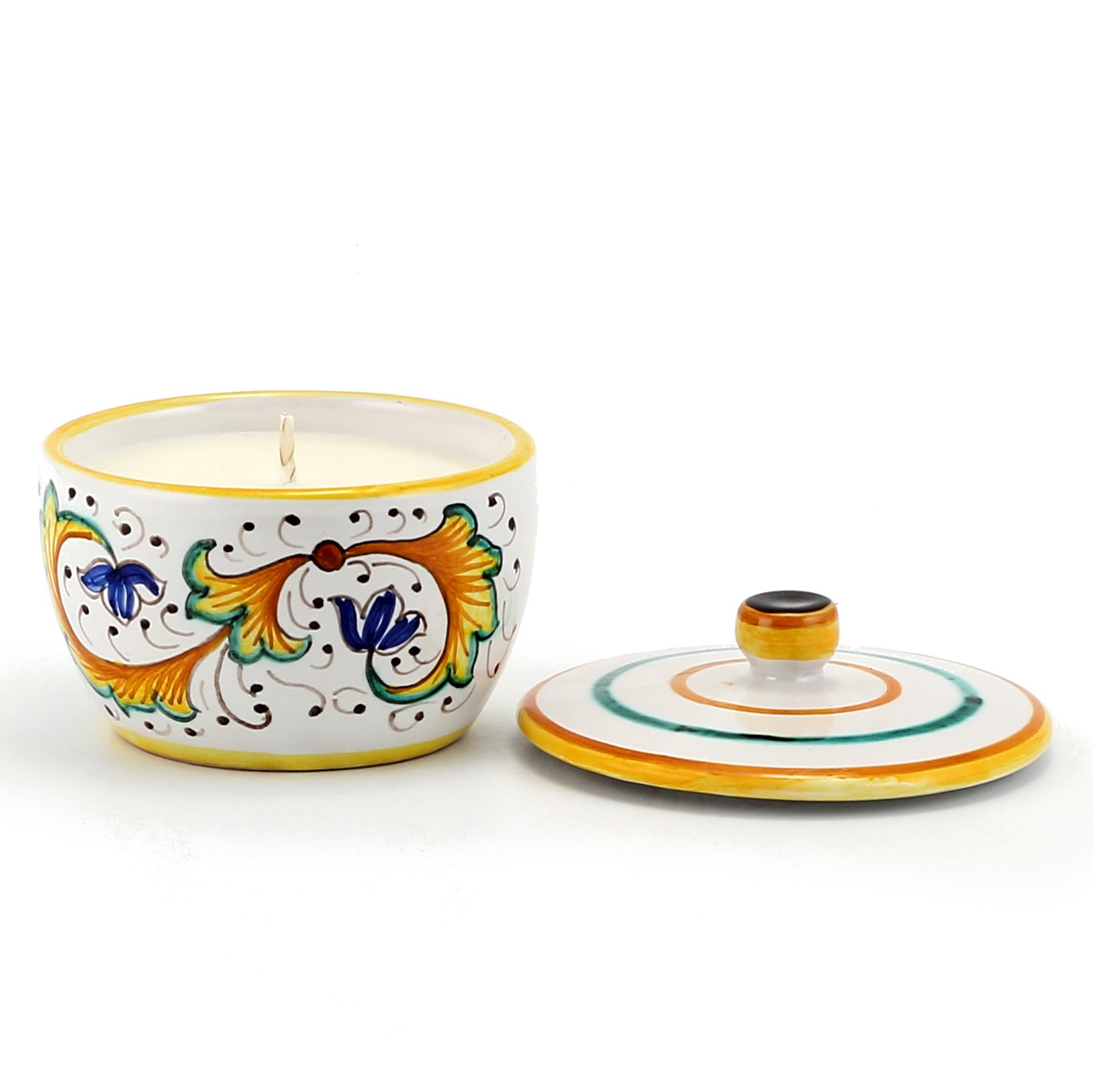 Unscented Round Jar Candle - Perugino Design for Home Decor, Wedding Centerpieces & Relaxation