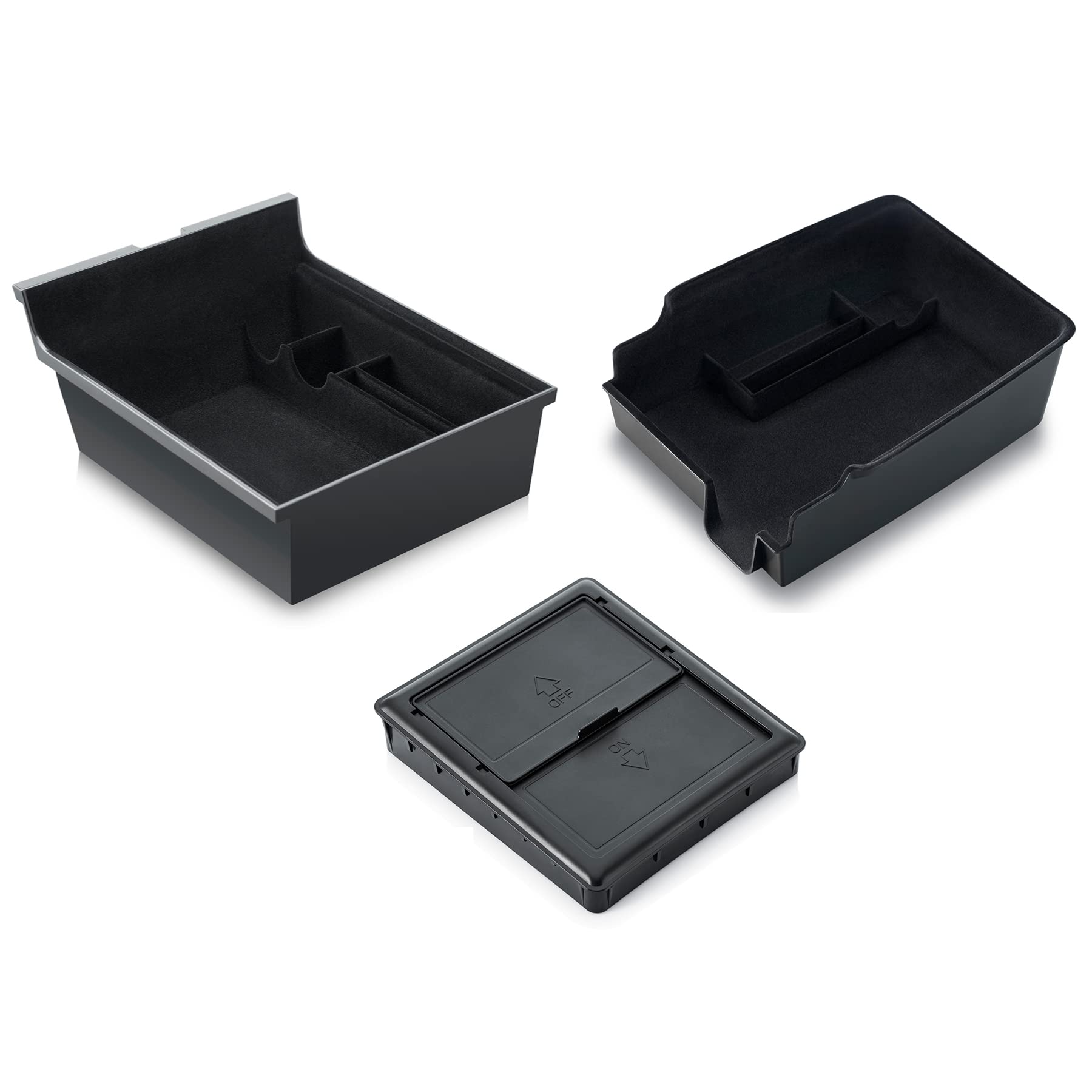 3-Piece Center Console Organizer Tray for Tesla Model 3 & Model Y (2021-2022) - Premium Interior Storage Accessories | Perfect for Road Trips & Daily Commute