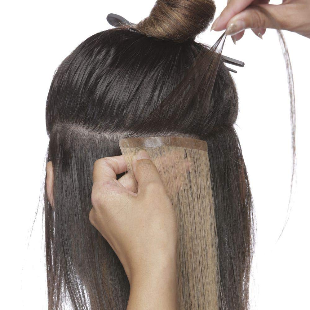 Sunset Pure Beaute' Premium 18-Inch Tape-In Hair Extensions - Natural Body Wave #F4/27 - Perfect for Parties, Weddings & Daily Styling